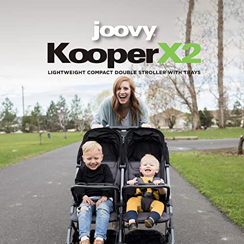 Joovy Kooper X2 doppio passeggino, passeggino leggero, pieghevole compatto con vassoio, grigio : Prima infanzia