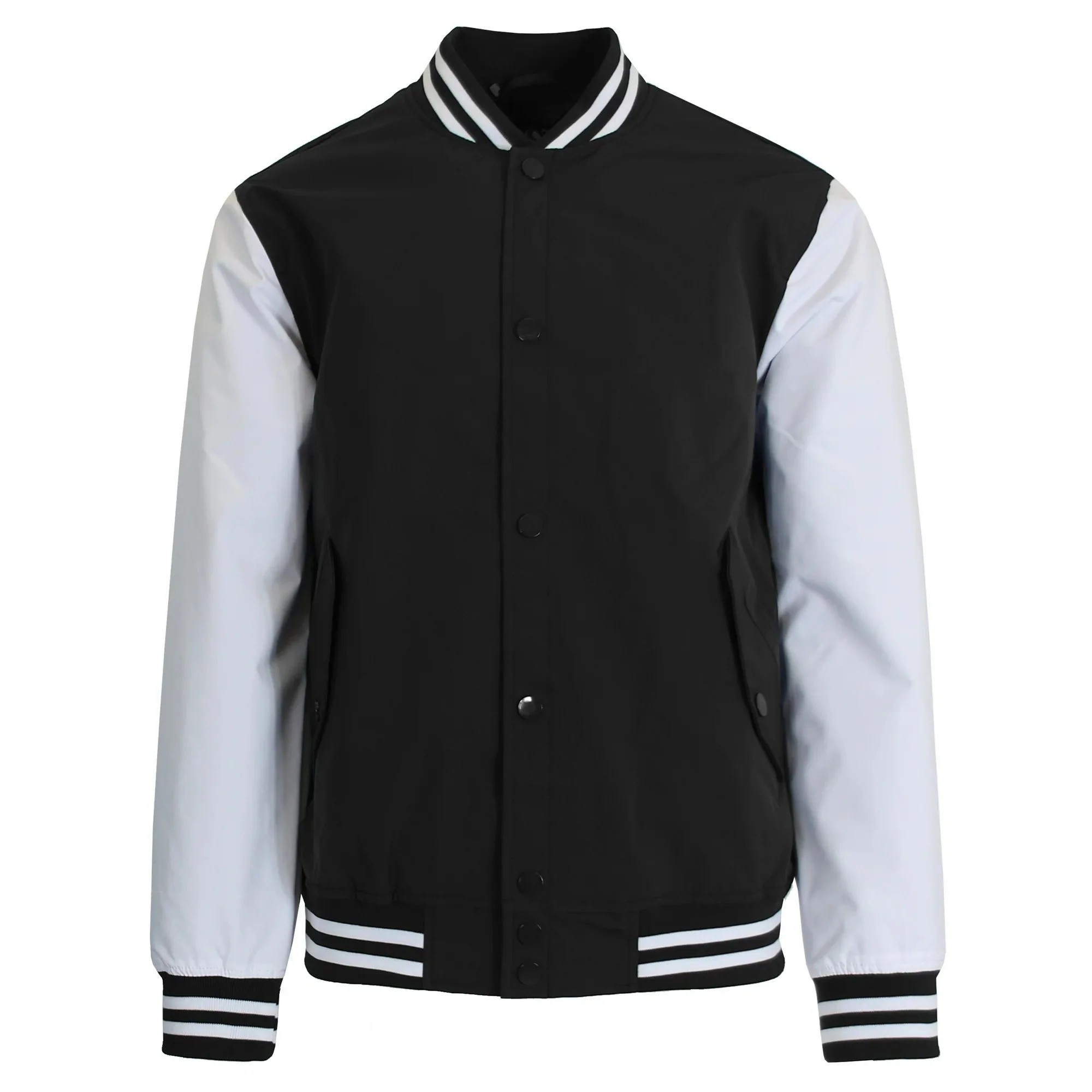 12 Pack Men's Heavyweight Varsity Jacket �C Black / White Sleeves