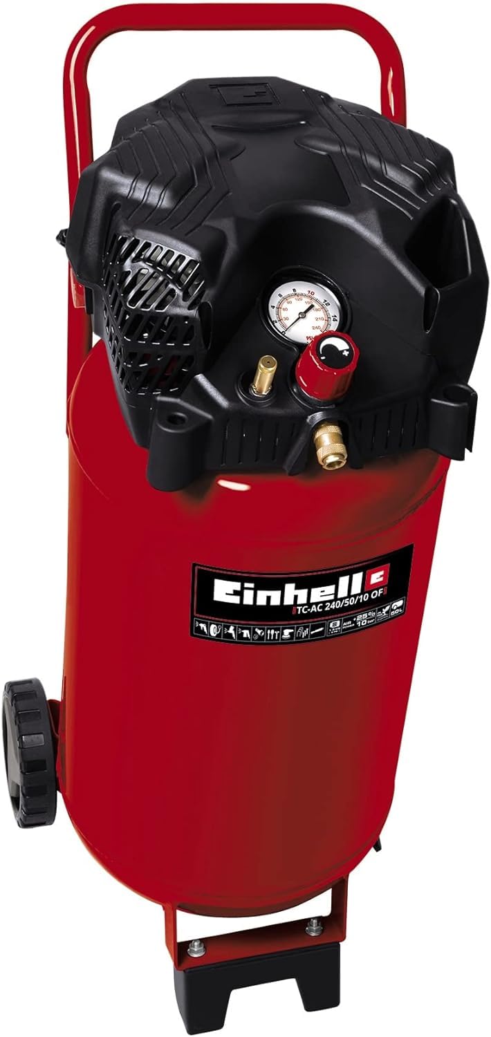Einhell Kompressor TC-AC 240/50/10 OF 1500 W max 10 bar 50 l Tank 240 l/min 18000 U/min ölfrei Manometer