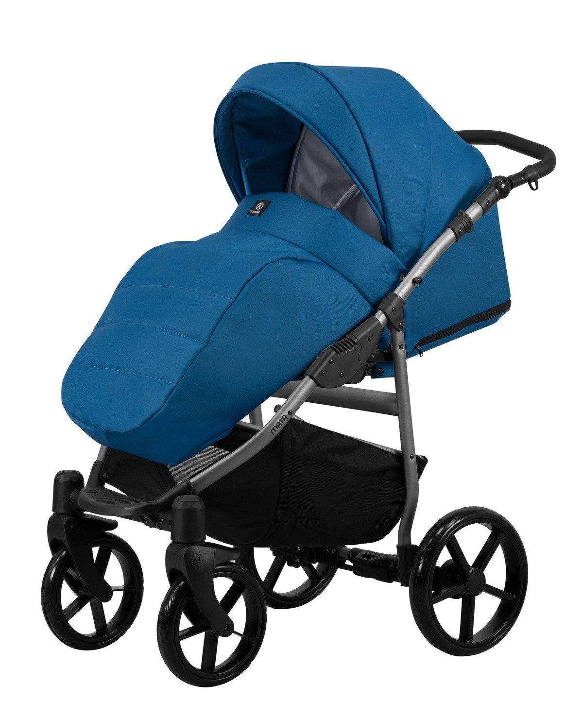 Kombi-Kinderwagen 3 in1 MATA Babywagen mit Graphit-Rahmen und Zubehör