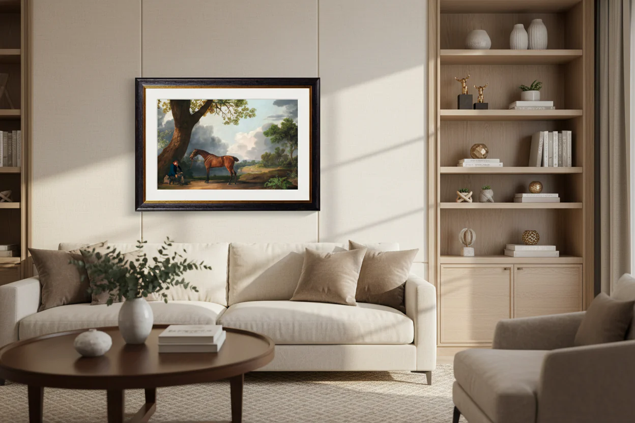 George Stubbs: Horse and Groom (c.1763) �C Framed Heritage Art