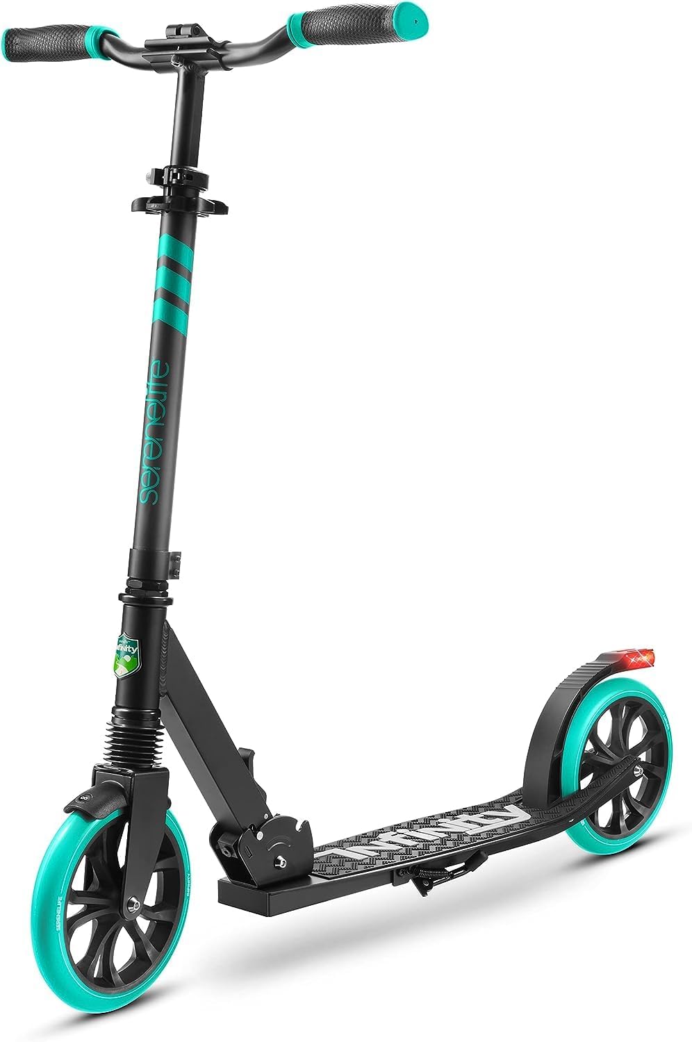 SereneLife Monopattino, Monopattino Bambini da 8 Anni, 2 Ruote con Manubrio Regolabile, Adulti e Adolescenti, Antiscivolo, Monopattino Pieghevole, Monopattino a Spinta e Portatile con Tracolla