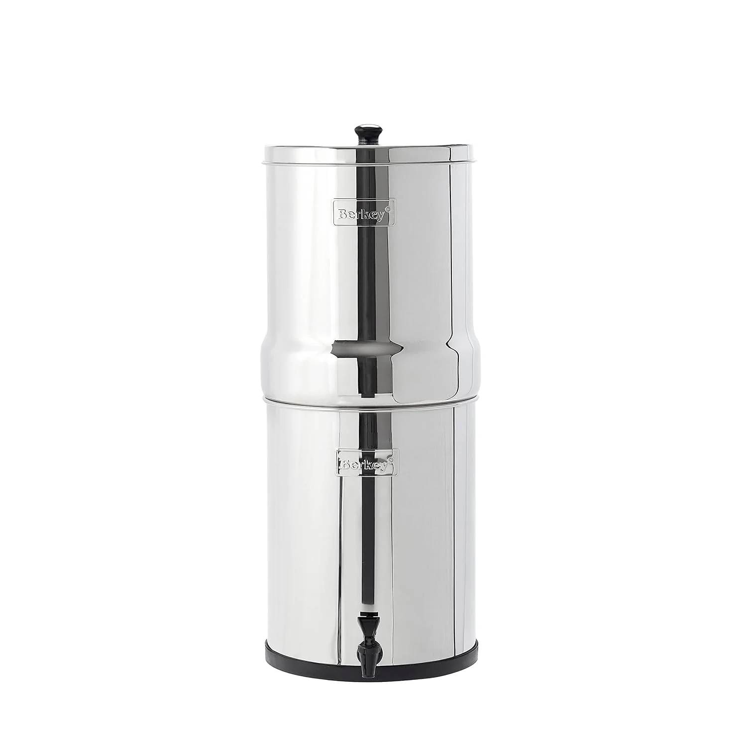 Berkey Kühler & Wasserspender, Edelstahl, Schwarz, Big Schwerkraft-Wasserfilter mit 2 en Reinigungselementen
