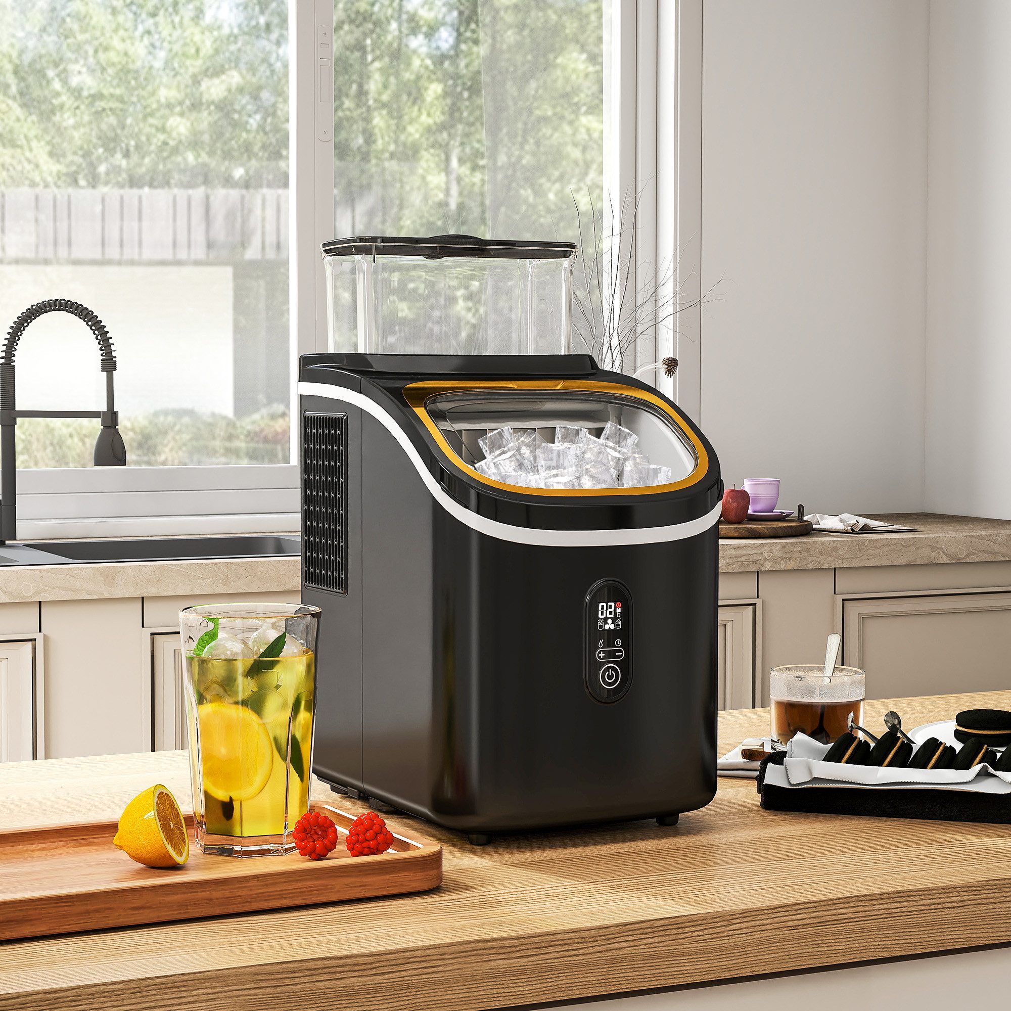 Eiswürfelmaschine Eiswürfelbereiter für die Arbeitsplatte mit 15 kg/24 Stunden