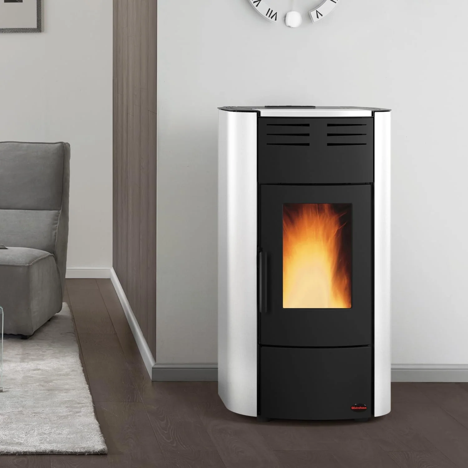 Extraflame Pelletheizungen, Schwarz, wasserf. Pelletofen Raffaella Idro H15