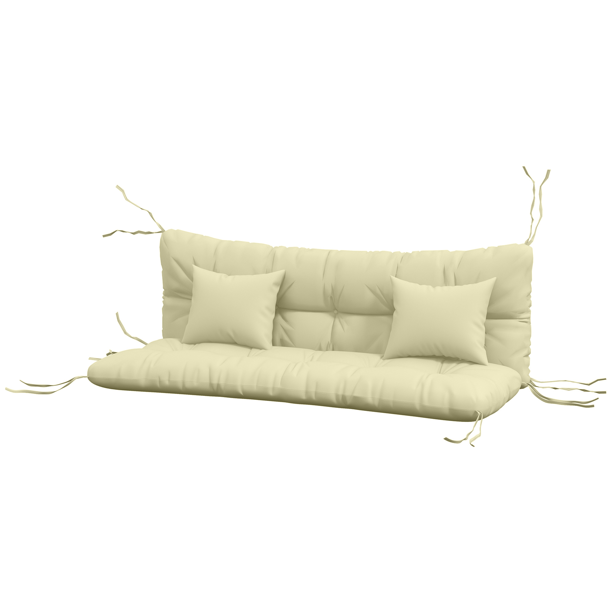 Outsunny Set mit 4 Gartenbankkissen für Gartenschaukel, 1 Sitzkissen, 2 Rückenkissen und 2 Kissen