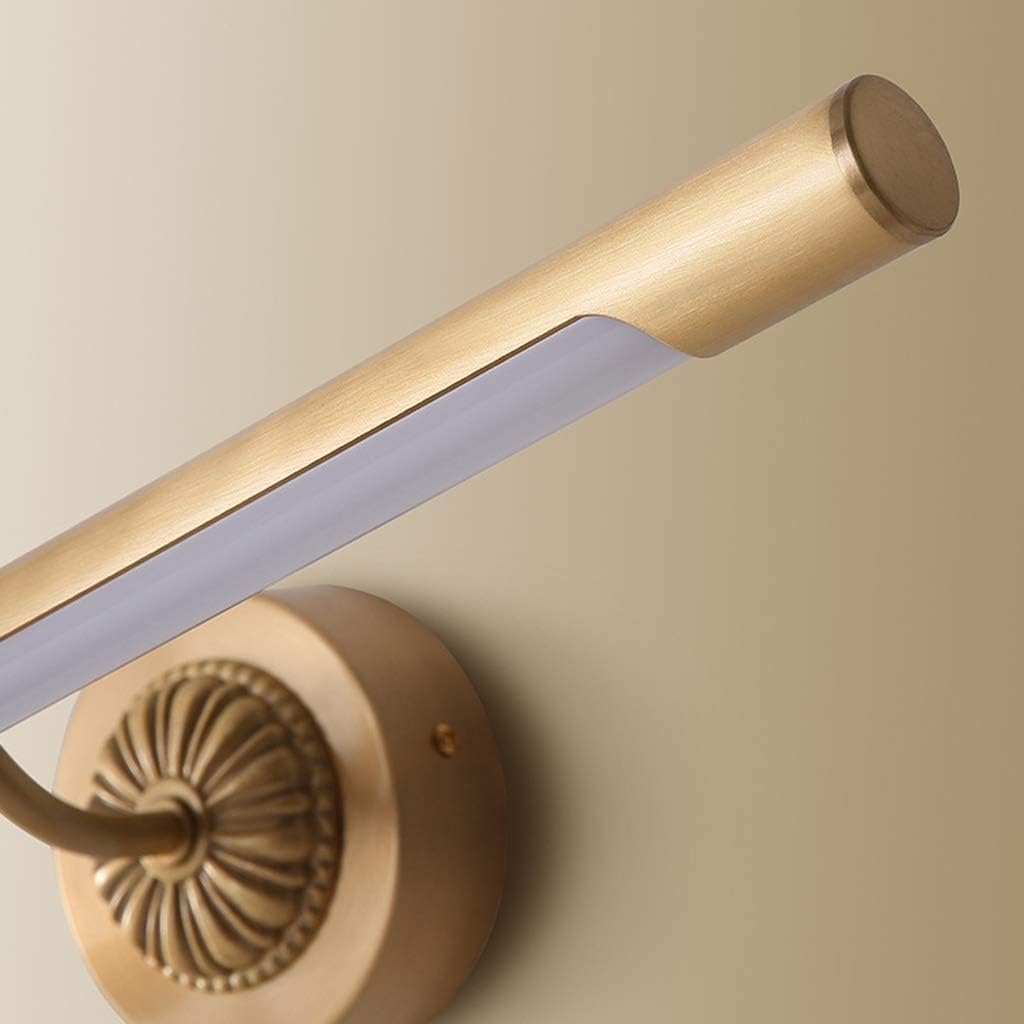 Spiegelfrontleuchte, Amerikanische Vollkupfer-Led-Badezimmerleuchte, Wasserdicht, Schminktisch-Spiegelschranklampe, Moderne Minimalistische Schlafzimmer-Wandleu,Neutral Light-43cm