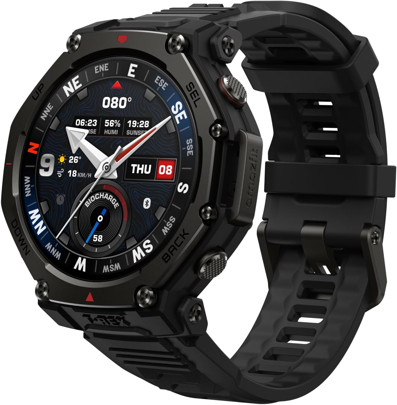 Amazfit T-Rex 3 Pro Smartwatch Outdoor 48mm Display AMOLED in Zaffiro, Ghiera in Titanio, GPS Dual Band, Mappe Offline, 25 Giorni di Autonomia, Torcia Integrata, 10 ATM, 180+ Modalità Sport
