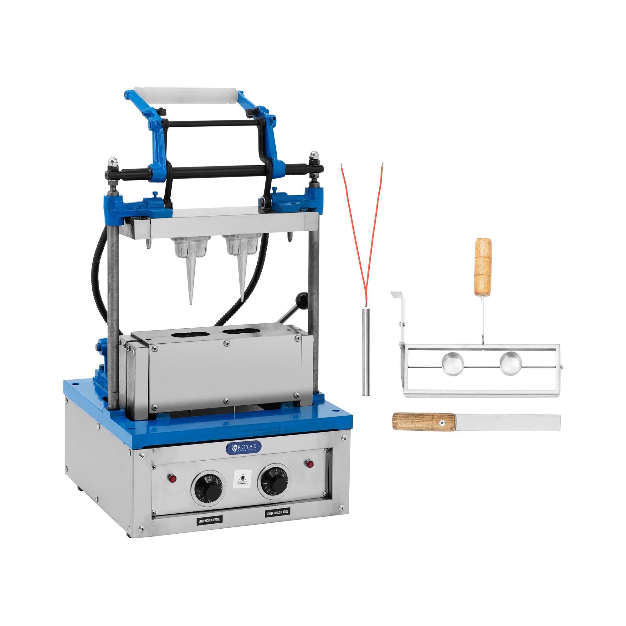 Waffeleisen Eiswaffel Maker Hörncheneisen bis 120 Eis-Waffelhörnchen/h 74x124 mm