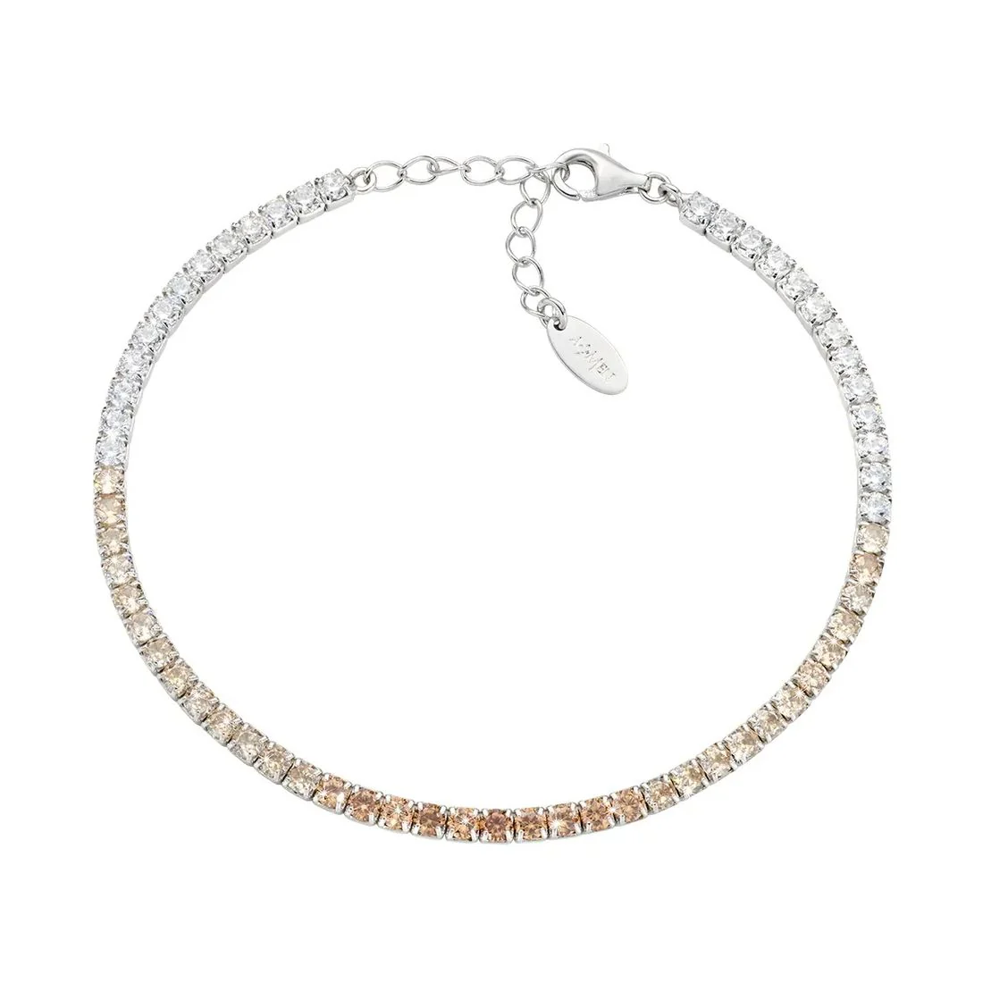 Bracciale Amen tennis argento bianco e arancione in sfumatura degrad�� BT25DEBGA17