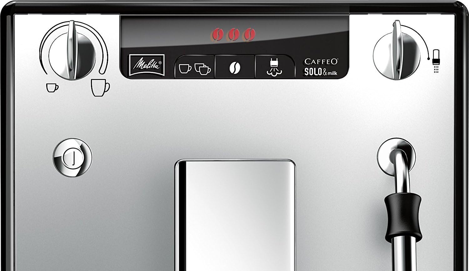 Melitta Solo & Milk - schlanker Kaffeevollautomat mit Milchaufschäumer, Kaffeemaschine mit abnehmbarem Wassertank, für z. B. Kaffee oder Cappuccino, silber