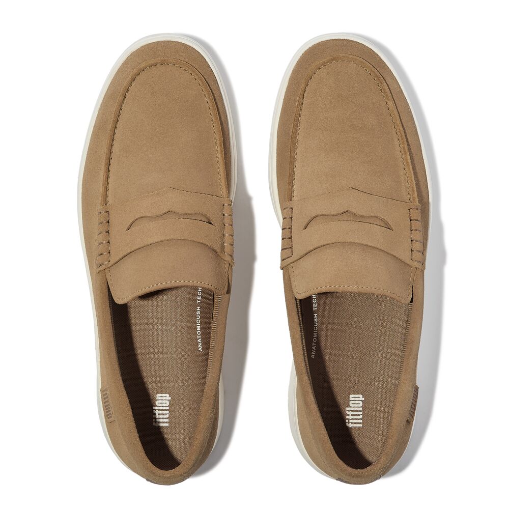 FitFlop RALLY M?nner Camel Wildleder Loafers
