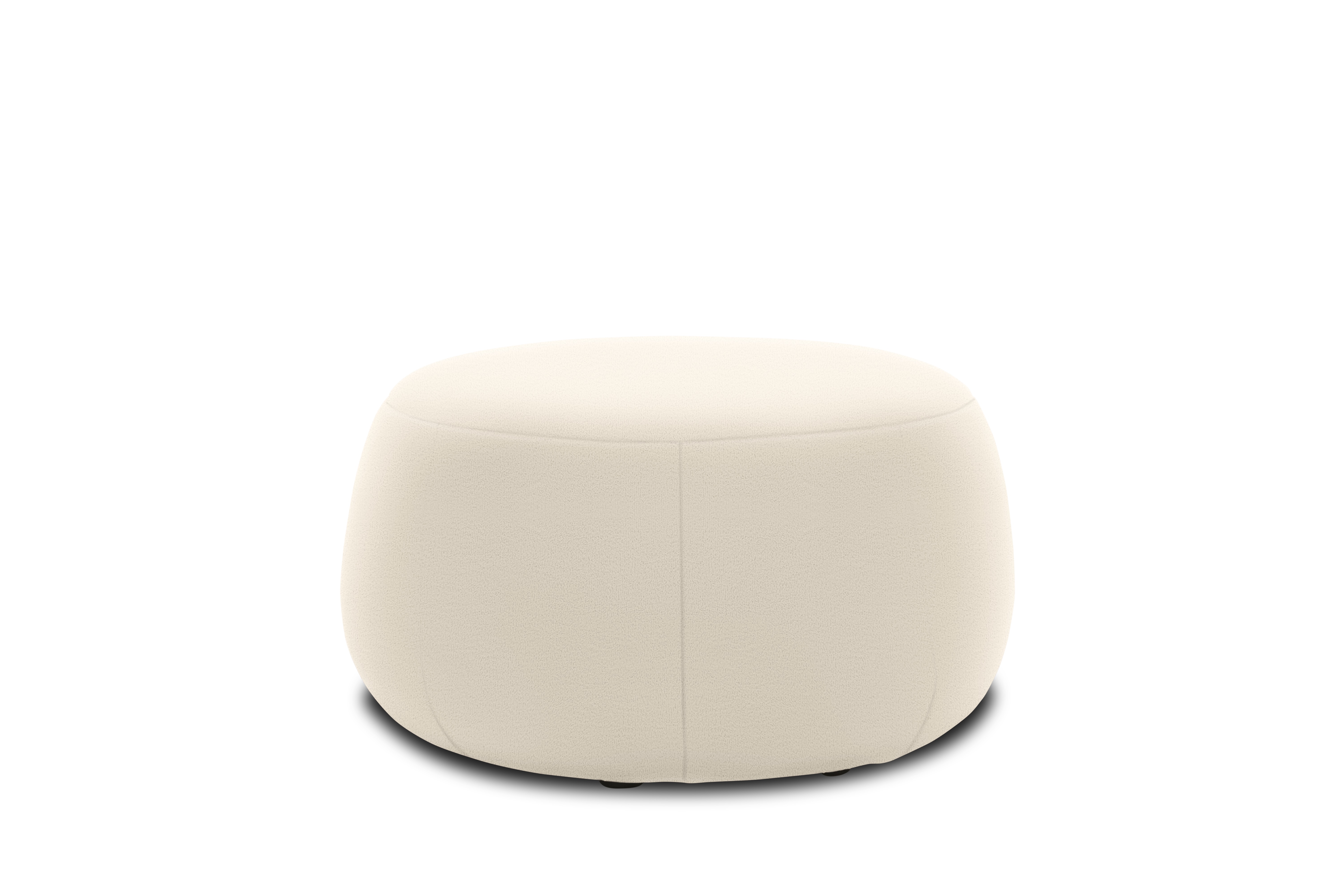 Hocker 800 012, Polsterhocker, Teddy-Stoff, 77 x 77 x 44 cm (BxTxH), creme