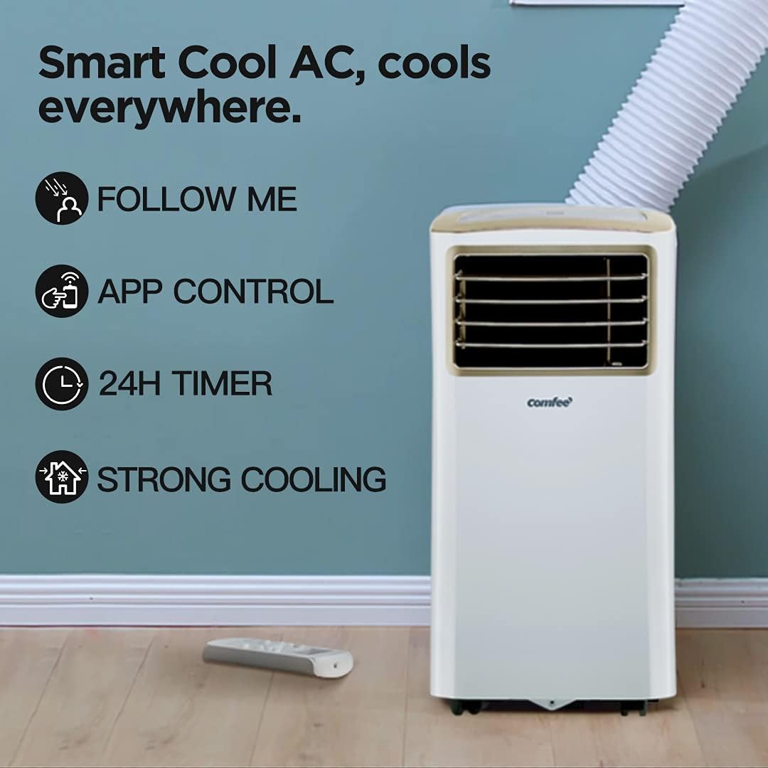 Comfee Mobiles Klimagert Easy Cool 2.0, 7000 BTU 2,0kW, Kühlen&Ventilieren&Entfeuchten, Raumgre bis 68m(25㎡), APP-Steuerung/Alexa/Google Home/IFTTT, Mobile Klimaanlage mit Abluftschlauch