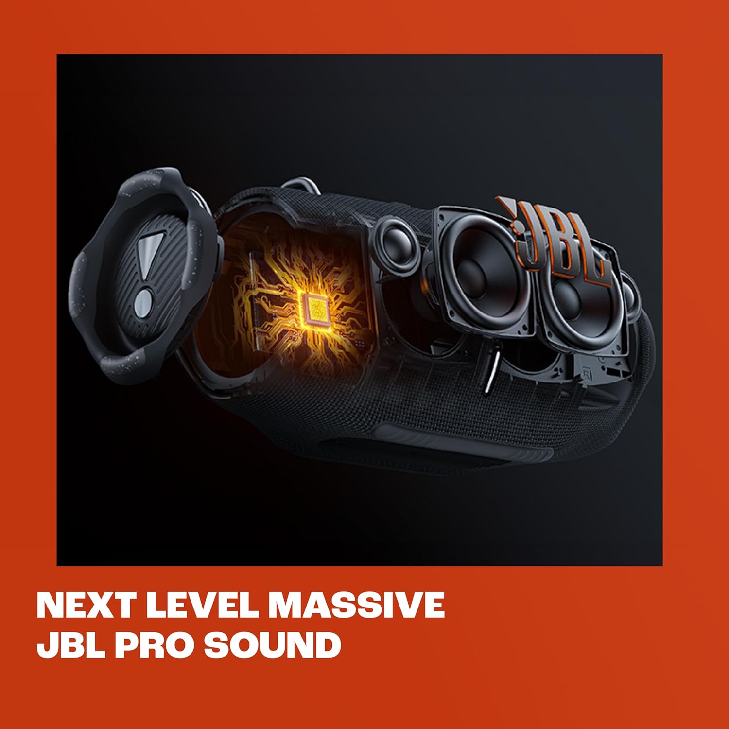 JBL Xtreme 4 Musikbox in Schwarz – Tragbare Bluetooth-Lautsprecher-Box mit tiefem Bass, KI-Sound-Boost und integrierter Powerbank – Wasserfest und staubfest ohne PD-Adapter – 24 Laufzeit
