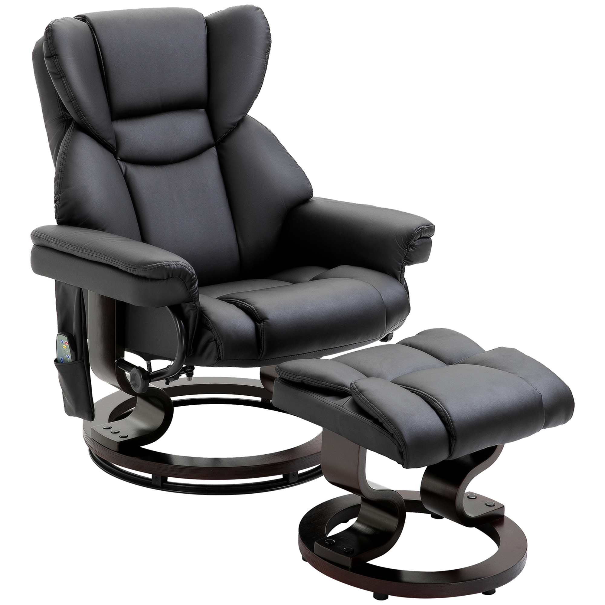 HOMCOM Relaxsessel mit Massagefunktion Fußhocker Liegefunktion Kunstleder 79 x 82 x 101 cm