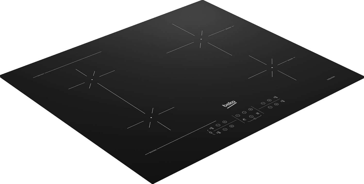 Beko HII64200SFMT - Piano cottura ad induzione, 4 fuochi, 60x52 cm, colore nero