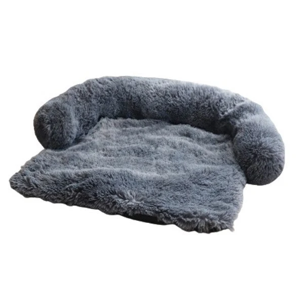 Calming Dog & Cat Bed with Raised Edges Washable Plush Sofa Pet Nest