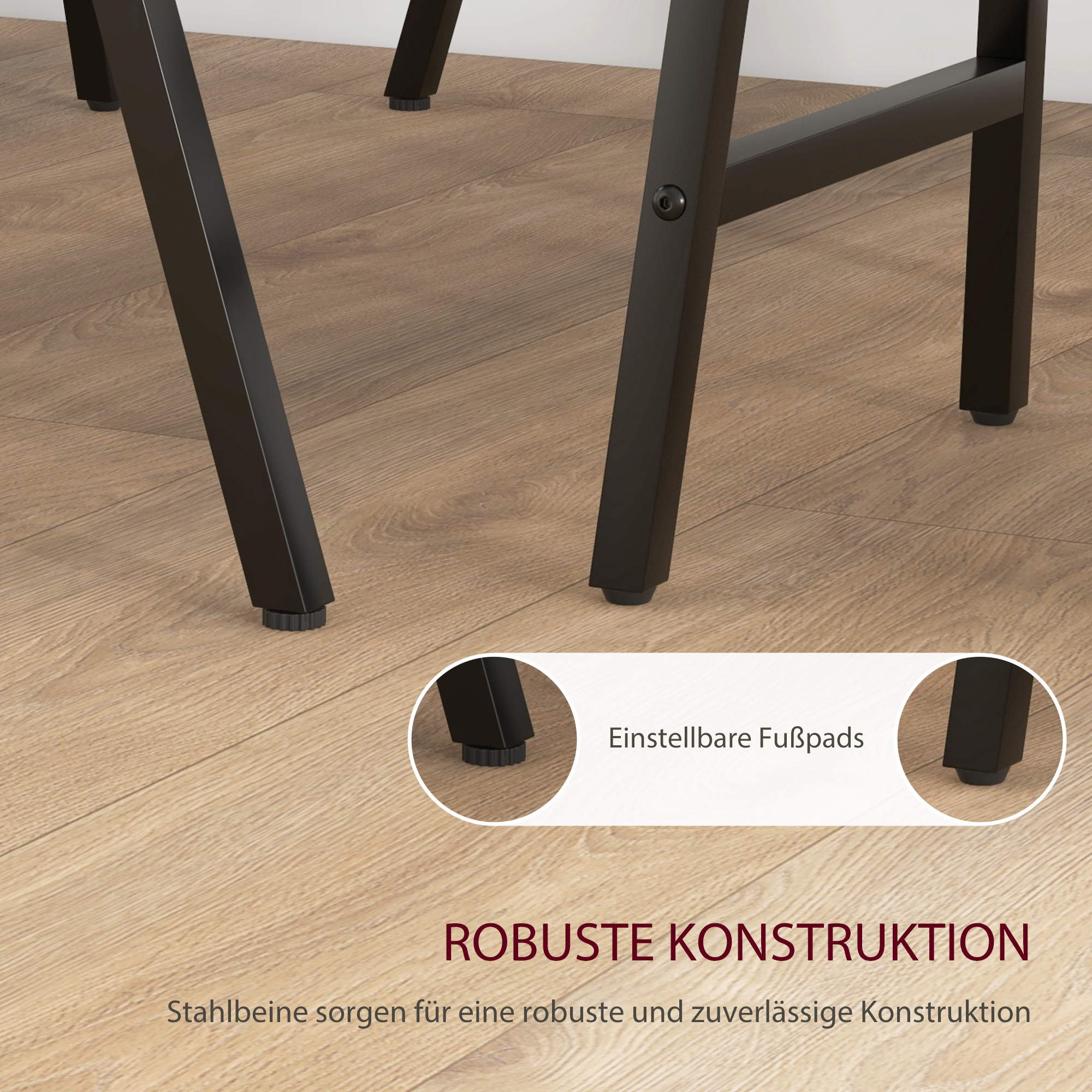 5-delige Bargarnituur, Tafel en 4 Stoelen, Knoopafwerking, Dikke Bekleding, Linnenlook, Donkergrijs