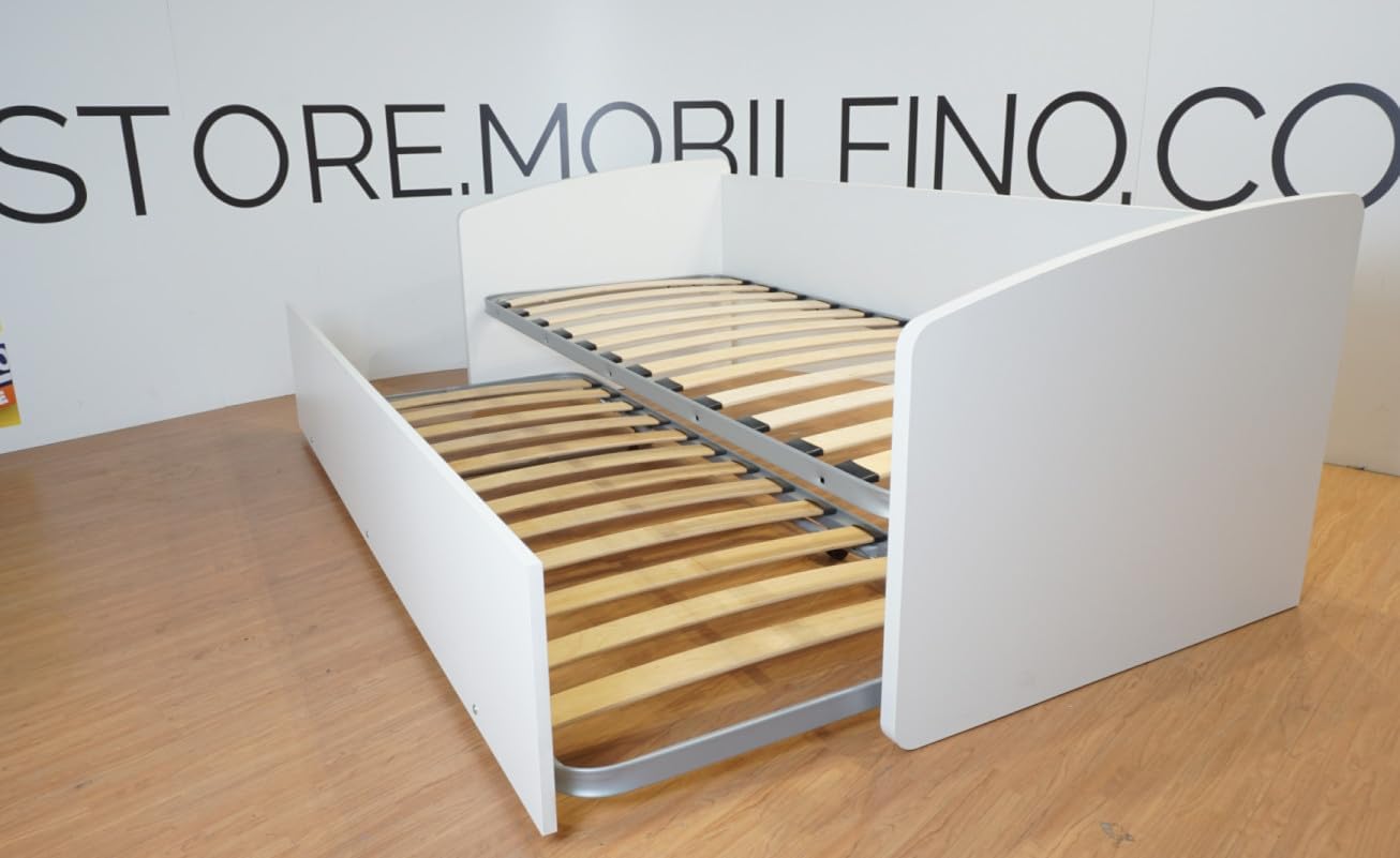Divano Letto Singolo con Secondo Letto Estraibile – Design Funzionale - Bianco