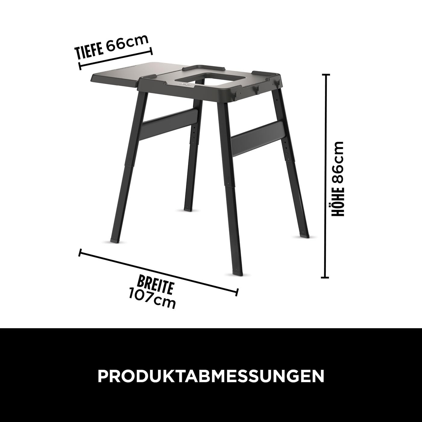 Ninja Woodfire Verstellbarer Ständer und Beistelltisch 4718J800EUUK Grillzubehör mit Ablagefläche