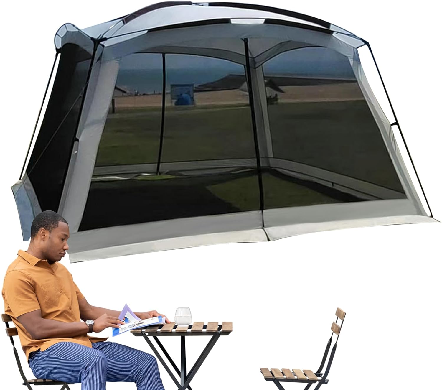 Maschen| Tragbarer UV-beständiger Schirm Mit Netz | Netz für den Außeneinsatz,Für Familienausflug Picknick Im Garten Wandern Roadtrips Und Reisen