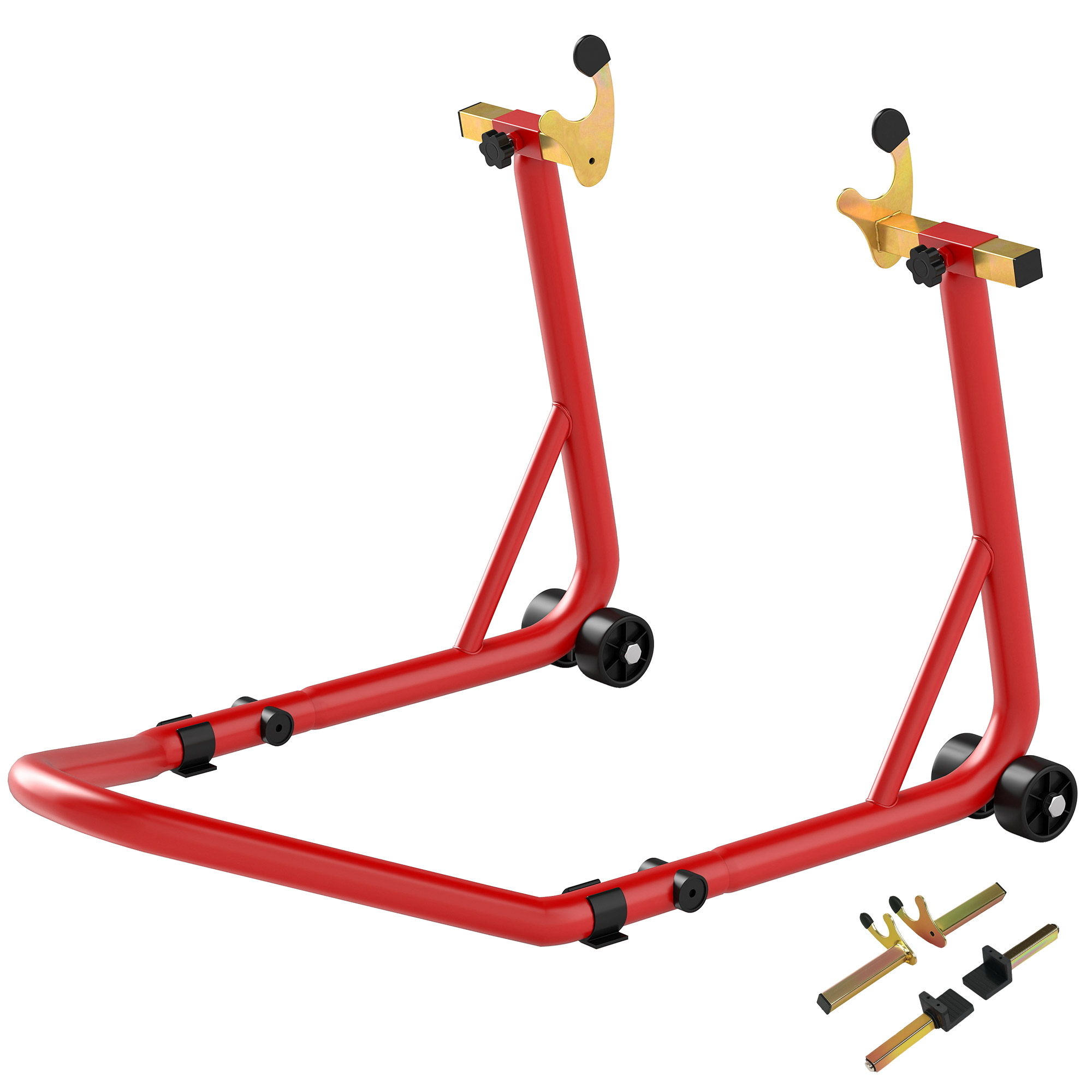 HOMCOM Motorradständer vorne/hinten Montageständer Motorradheber bis 544 kg Stahl Rot