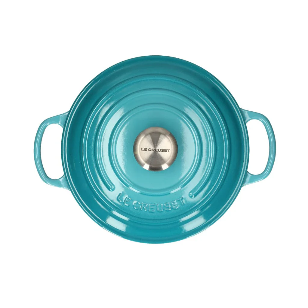 2025 Le Creuset - Sartén para asar / guisar Signature redonda Caribbean Blue 24 cm 4,2 l