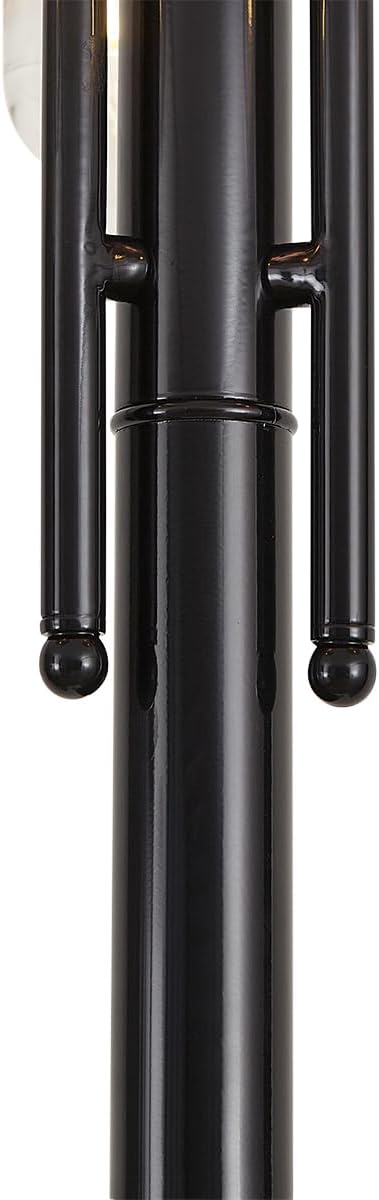 Qazqa Modern außen Pollerleuchte, Wegeleuchte, Pollerlampe für den Garten - Munich - Schwarz, max. 15W, Geeignet für LED, 235cm, IP44, 3-flammig