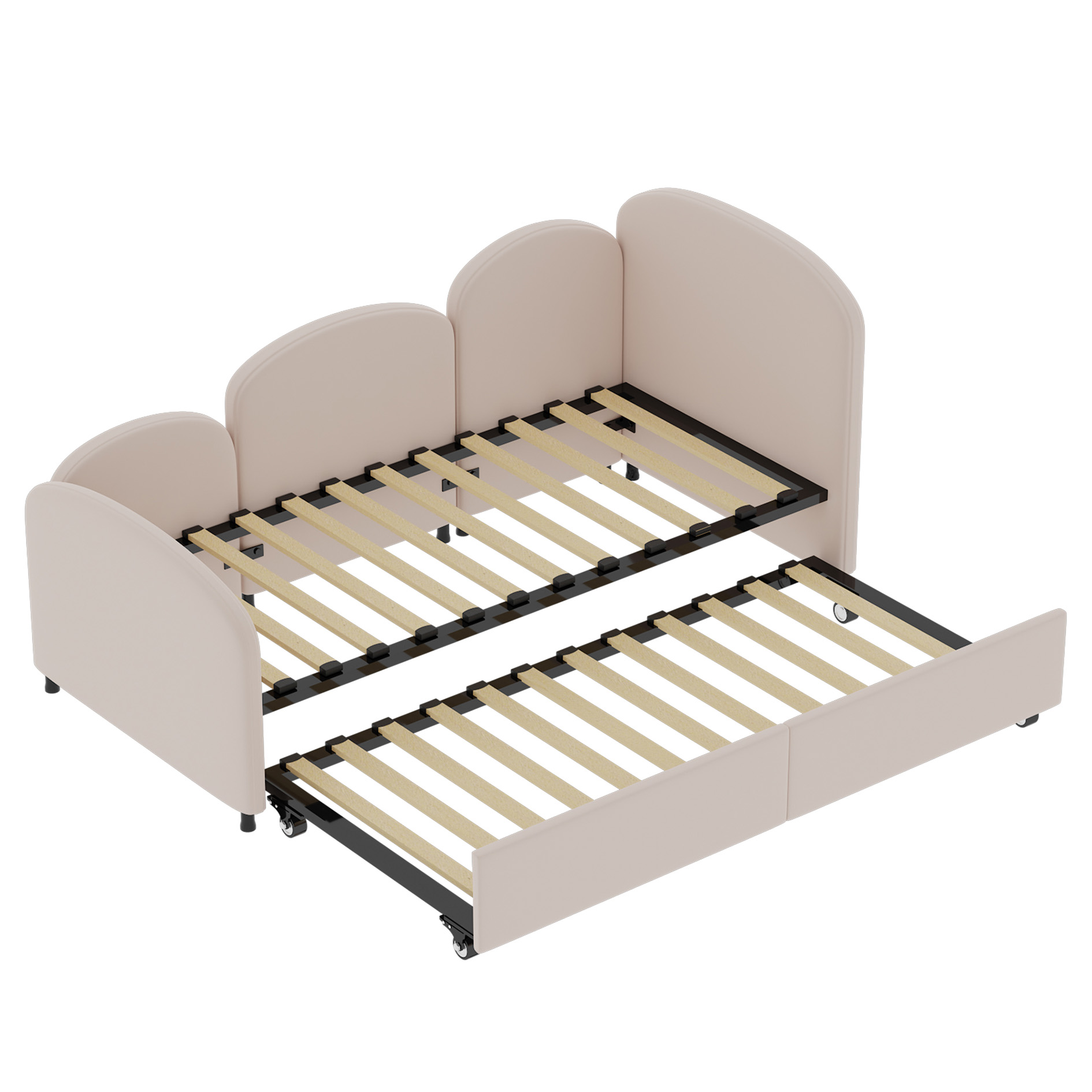 Sofa-Bett mit Schubladen für Kinderzimmer und Wohnzimmer, 90x200 cm, Rosa