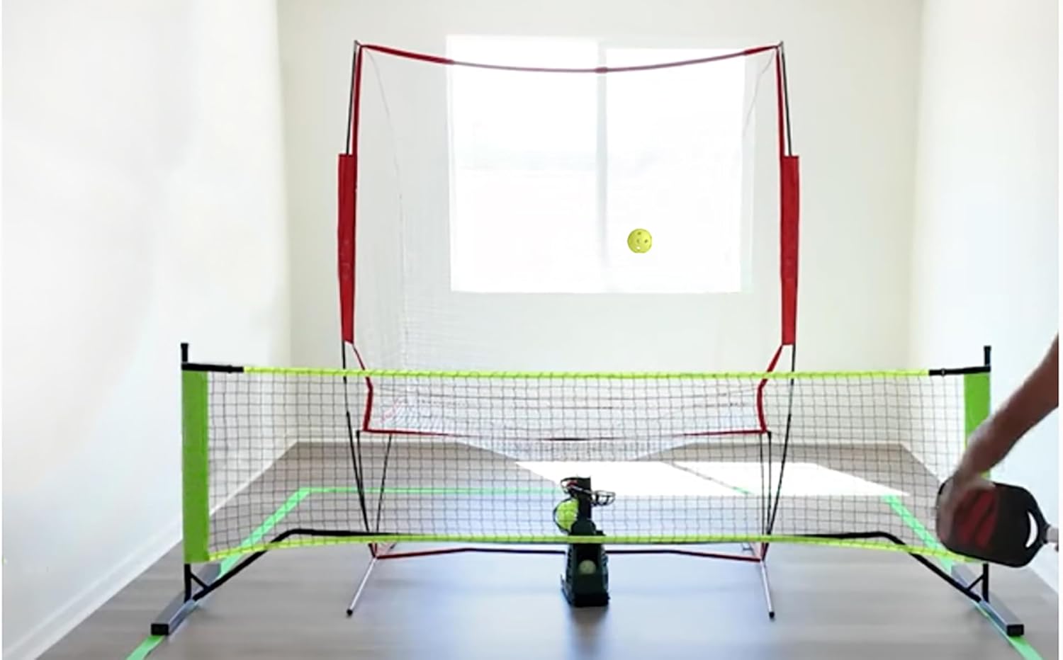 Tennis Maschine Mit Netz (12lb),Pickle bällewurfmaschinen Set für selbsttraining,Anfänger/Kinder/Trainer/Zuhause/Gericht, für alle Stufen/Alter,AC&Batterie&USB-Kabel