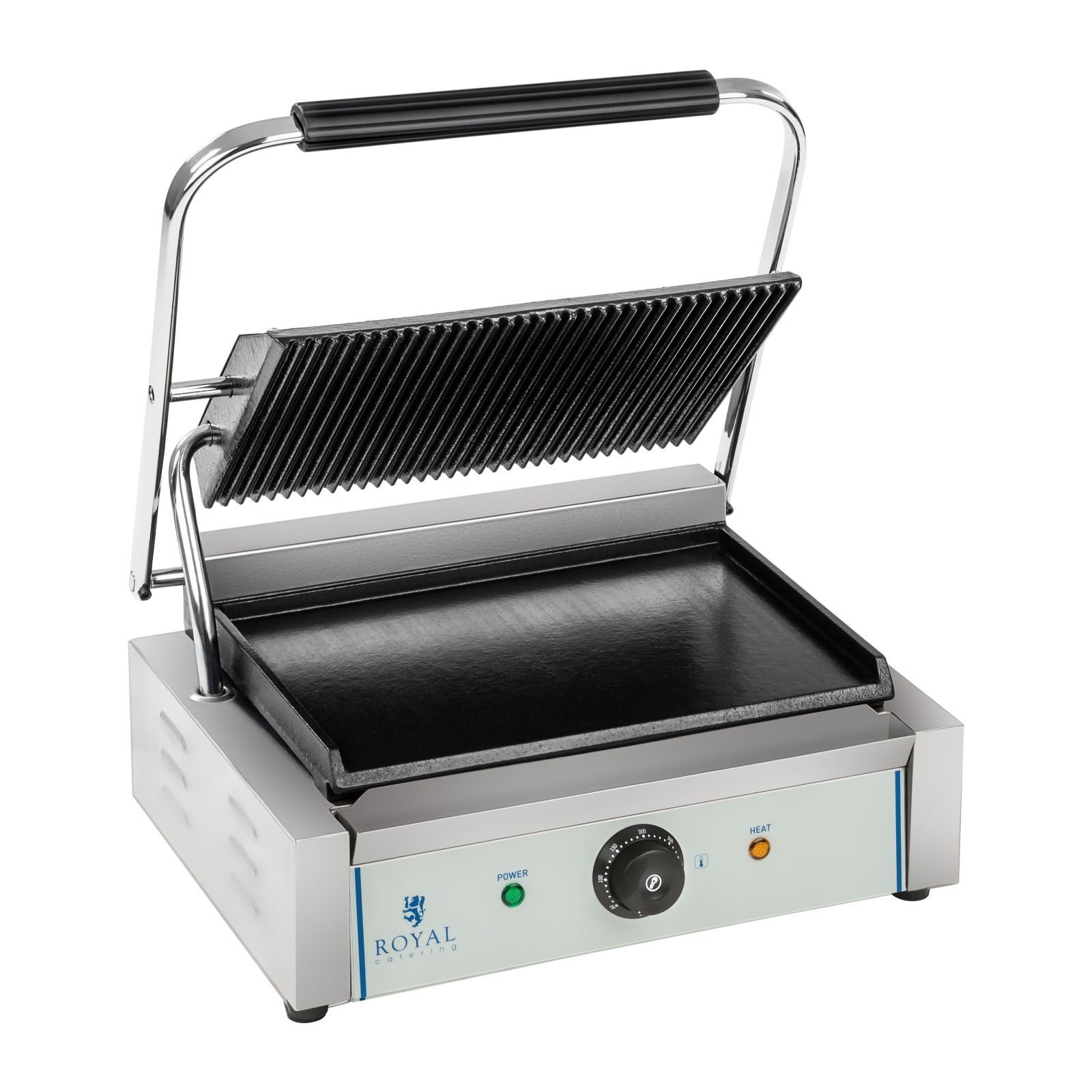 Kontaktgrill Elektro Panini Toaster geriffelt + glatt Gastro 34 x 22cm 2200 W Grill