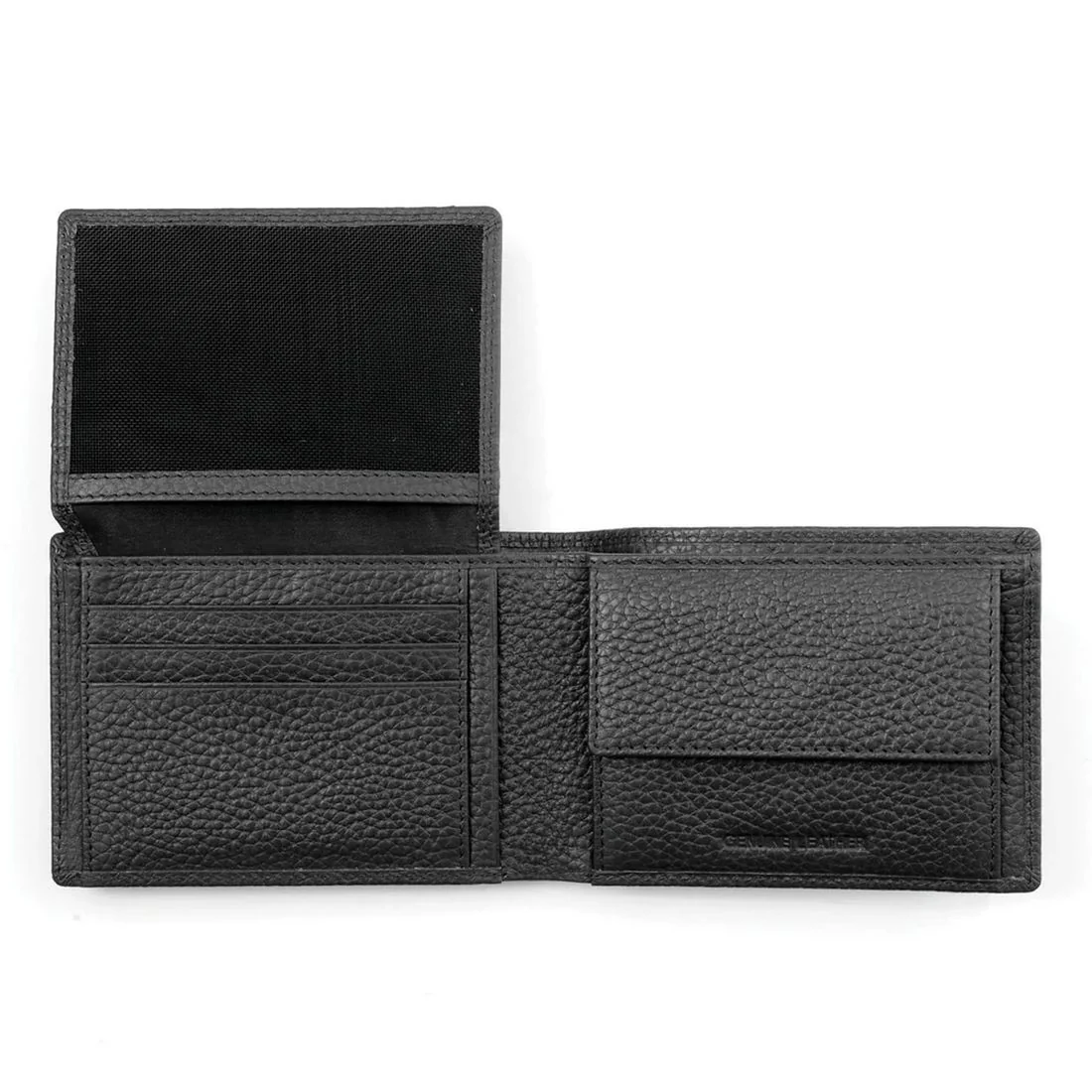 Portafoglio Spalding & Bros Full Grain 6cc con portamonete nero 175031U900