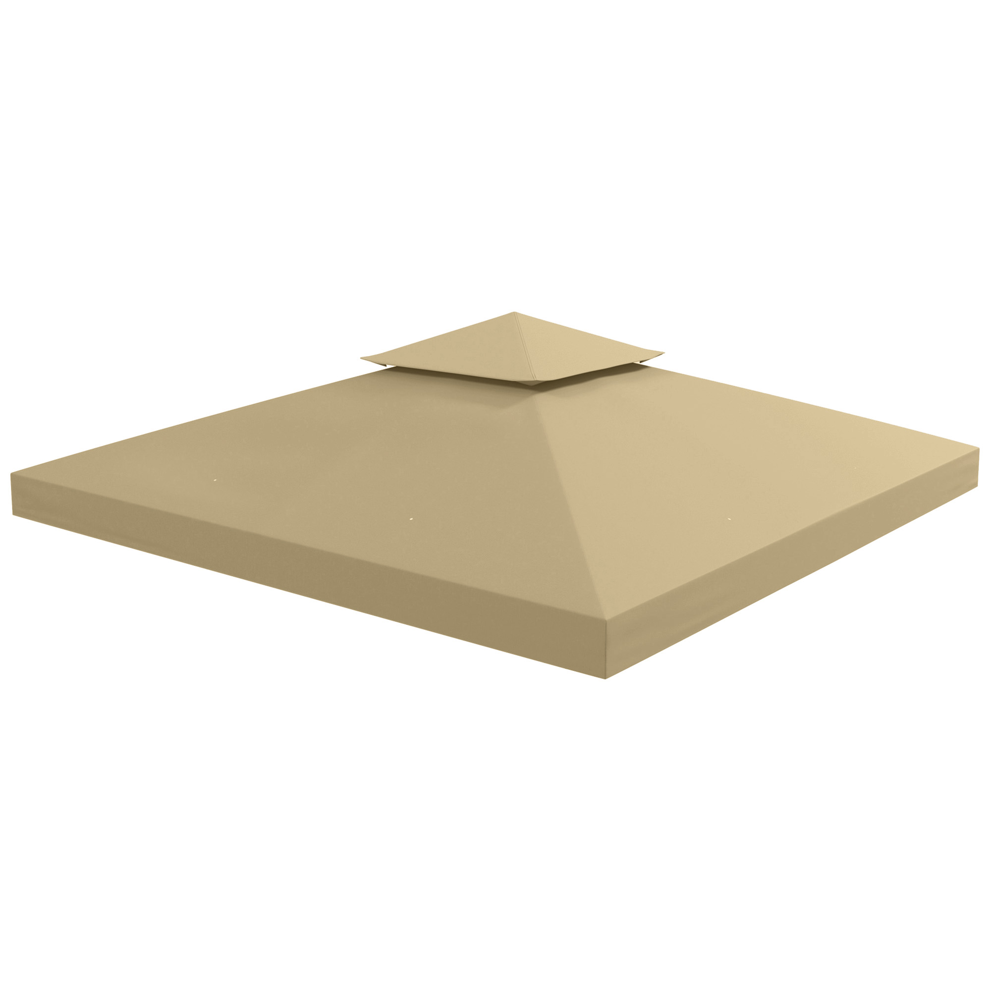 Outsunny Ersatzsegel für Pavillon, Sonnensegel 3 x 3 m, Polyester mit hoher Dichte 180 g/m² Beige
