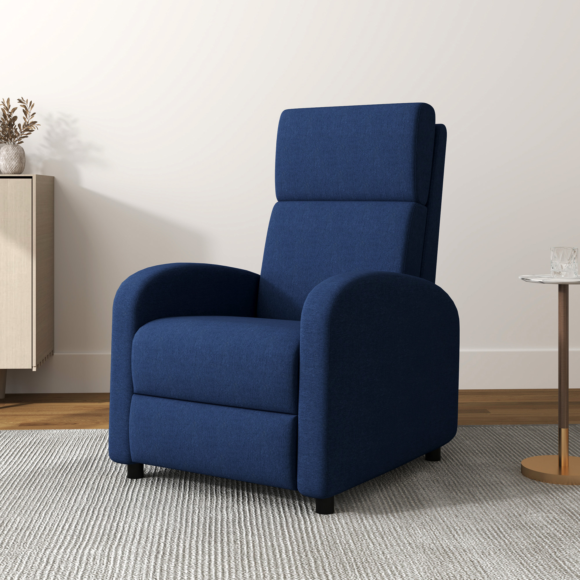 HOMCOM Liegesessel Relaxsessel Wohnzimmer Relaxsessel - Rückenlehne bis 160° einstellbar integrierte Fußstütze