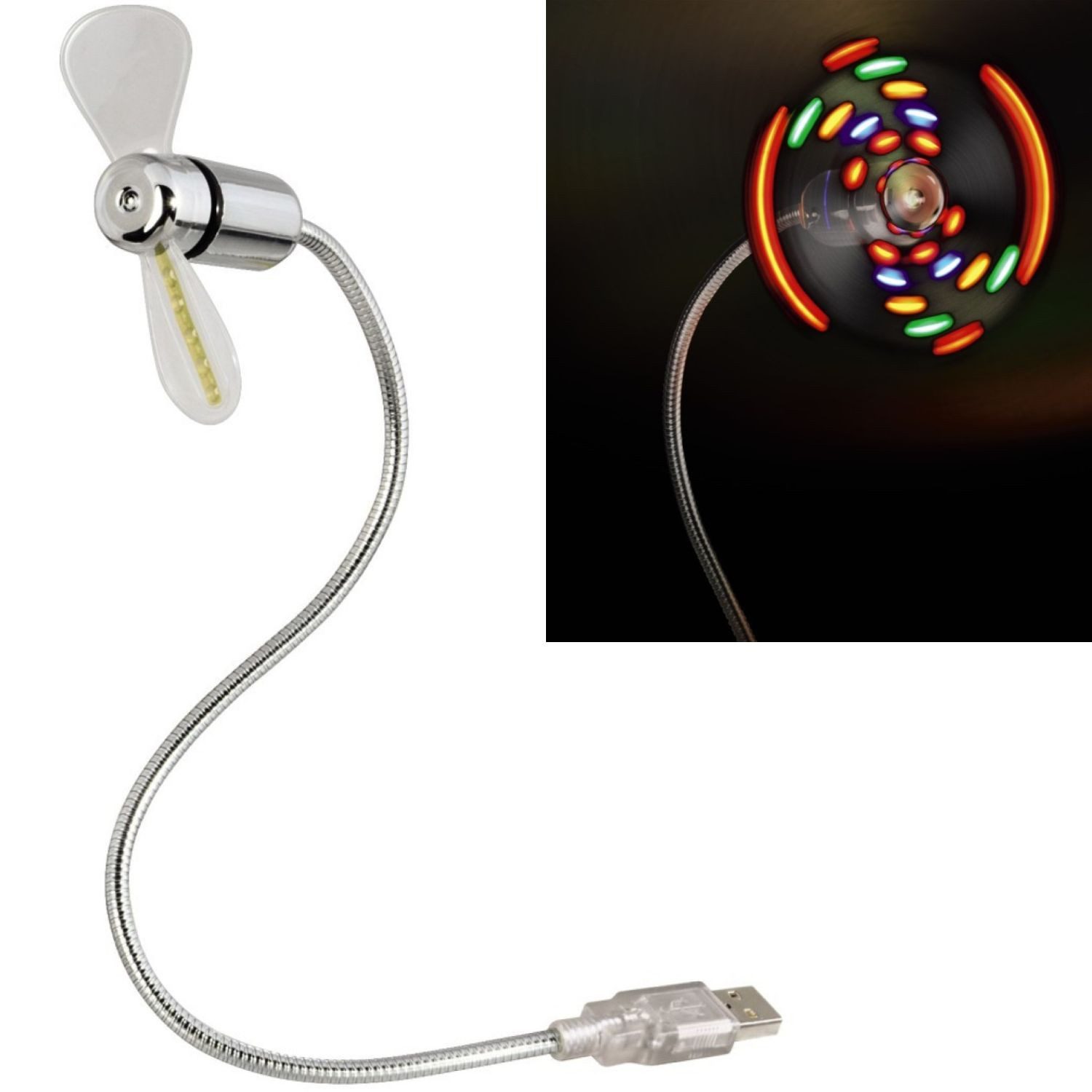 Mini USB-Ventilator USB-Ventilator mit bunten LED Mini Lüfter