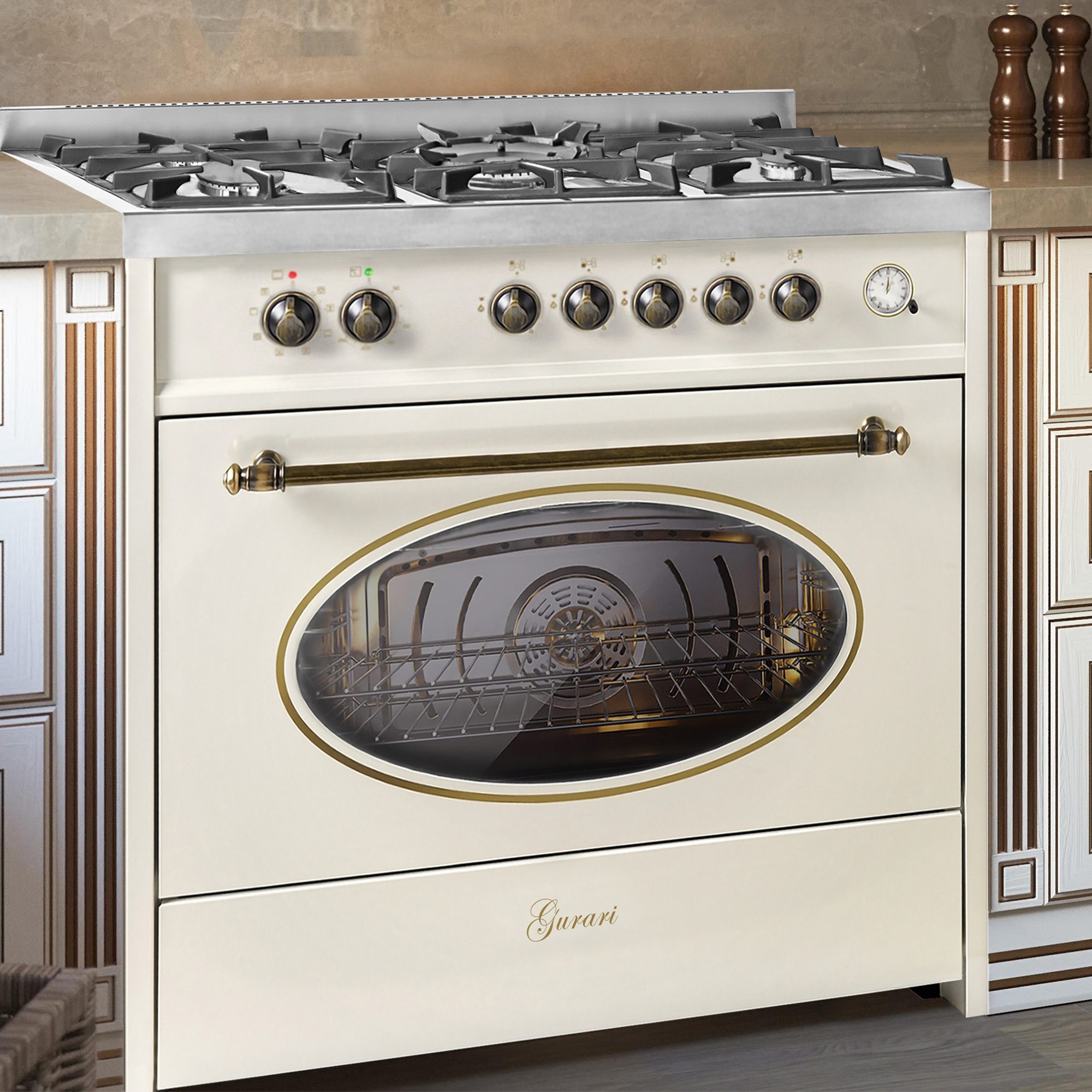 Gas-Standherd Retro Gas Elektro Standherd 90 cm/ Nostalgie Range Coocker / 121L GCH E 914 Cr R.