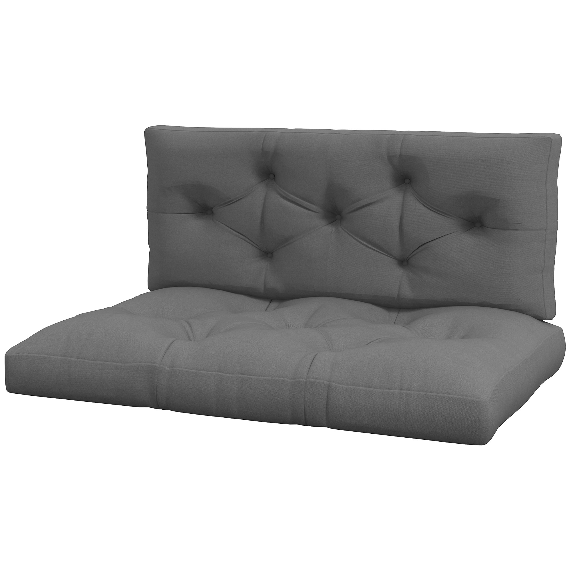 Outsunny Sitzpolster Sitzkissen Polsterauflage, mit Knopfheftung, 120 x 80 x 12 cm, Grau