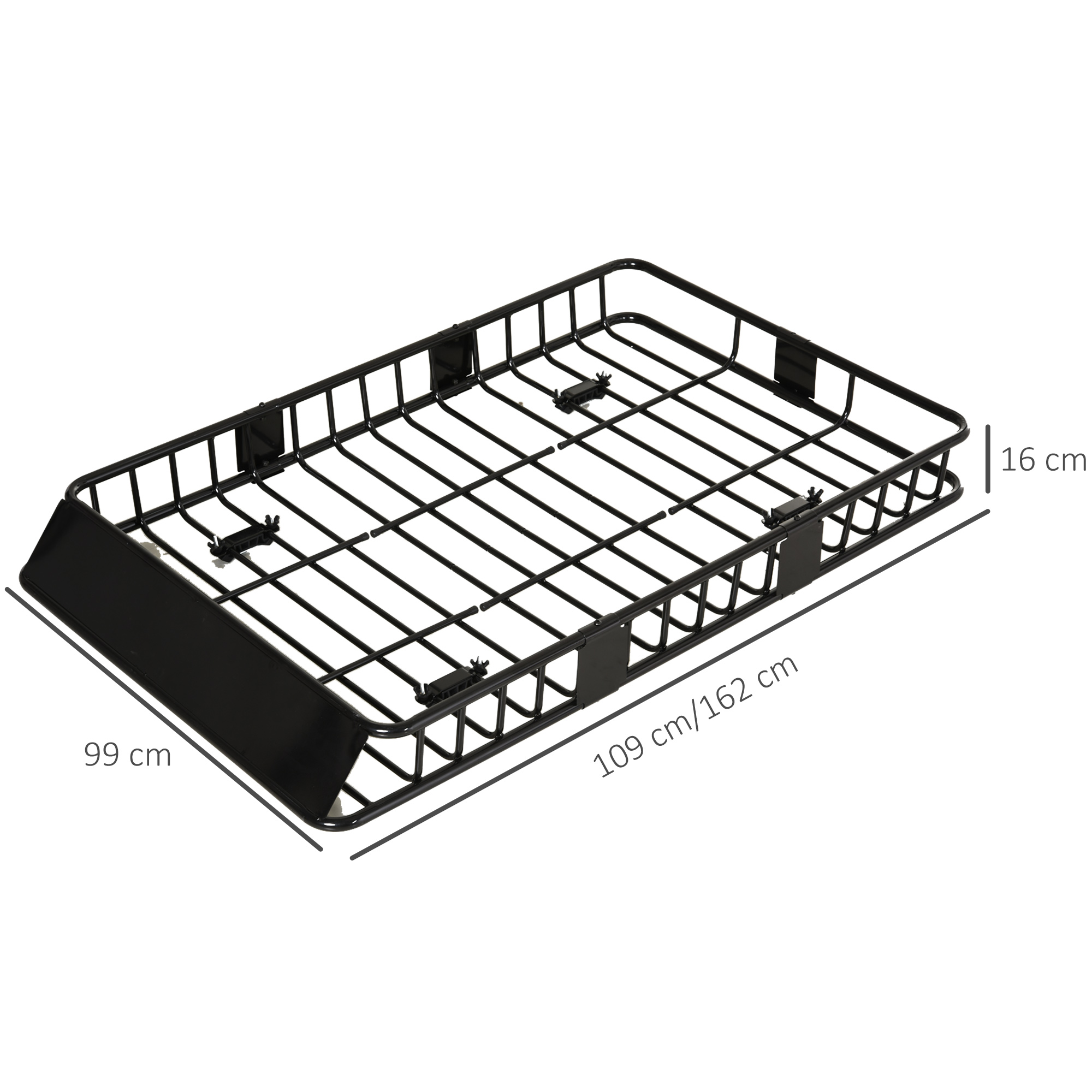 Universele dakkoffer autodakdrager dakbagagerek bagagemand bagagerek plank metaal zwart 162 x 99 x 16 cm | Aosom.de