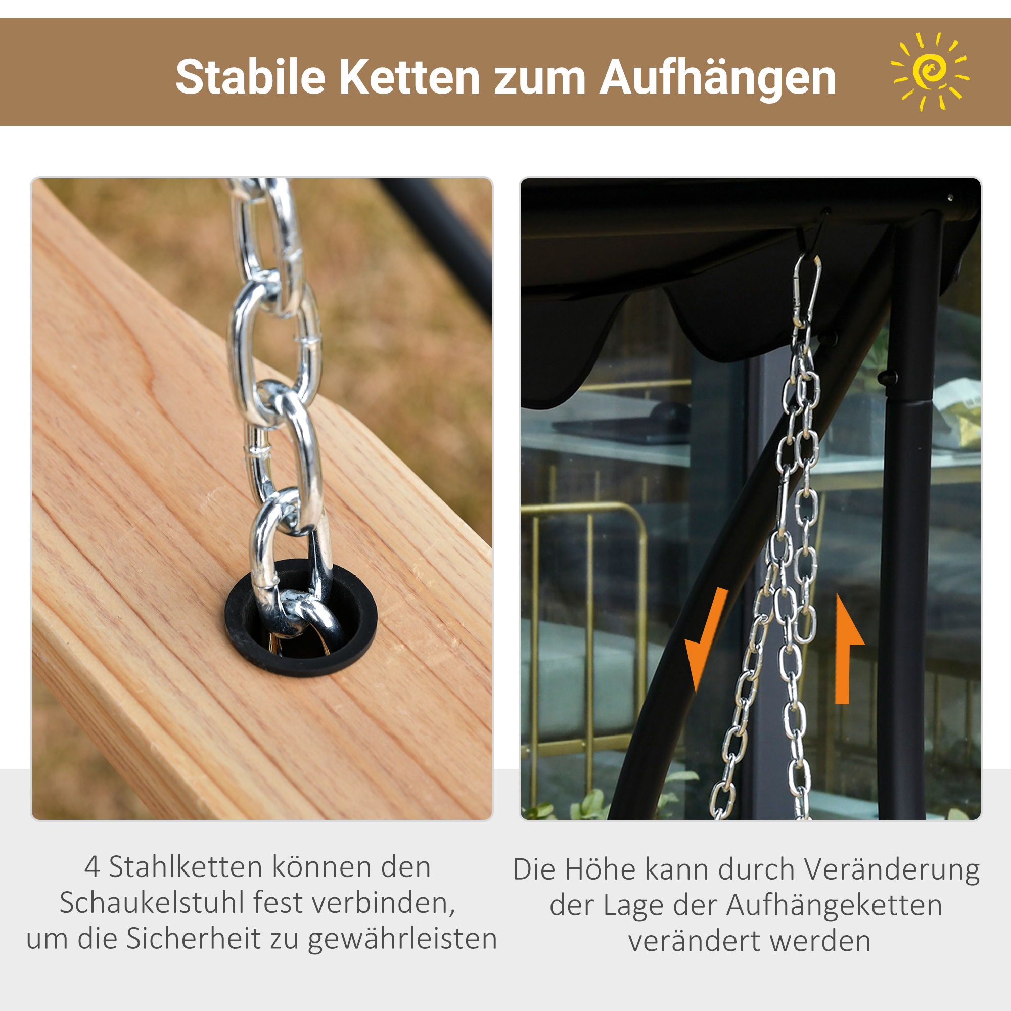 Outsunny tuinschommel schommelbank