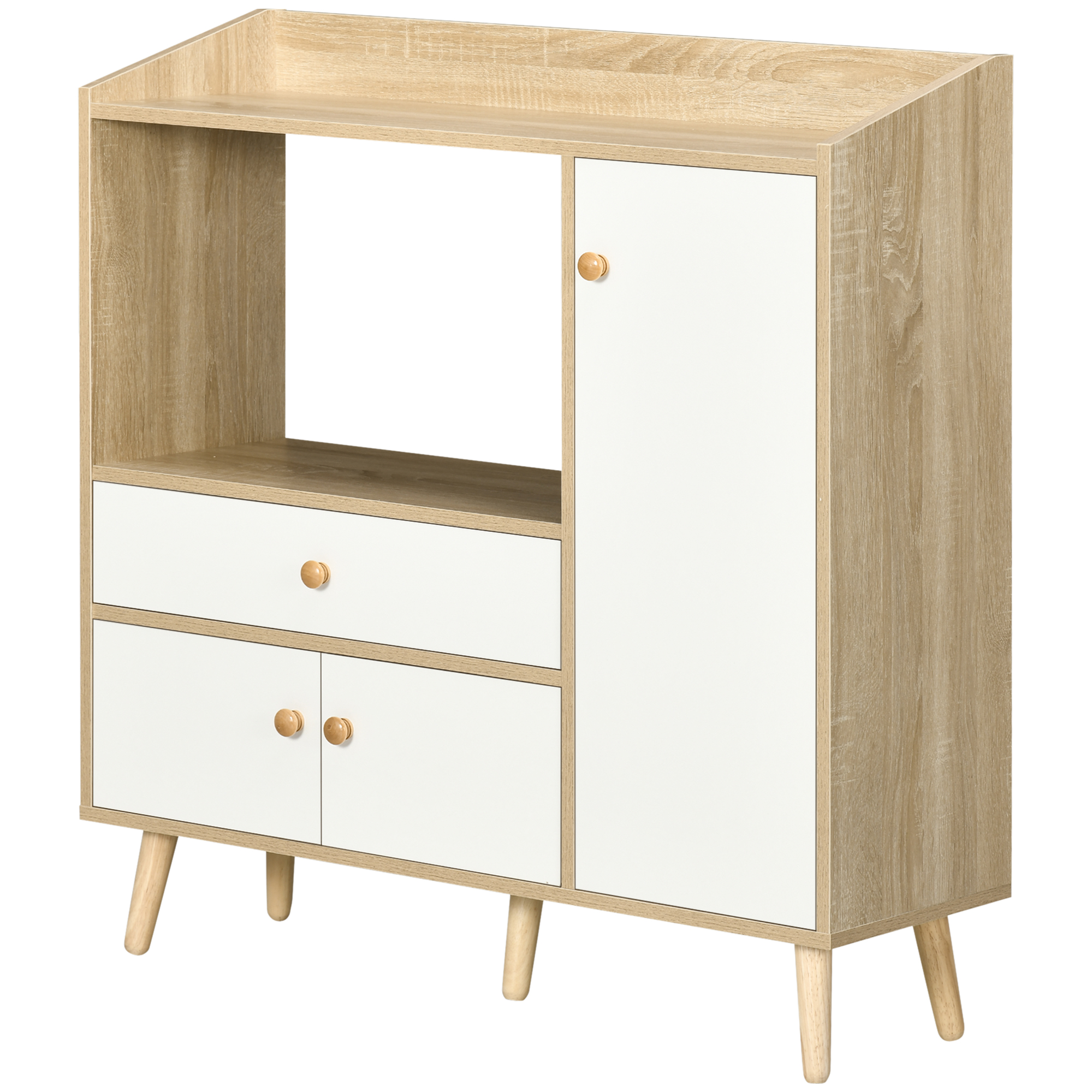 HOMCOM Küchenschrank für Mikrowelle mit 2 Schränken und Schublade, 90x30x94cm, aus MDF