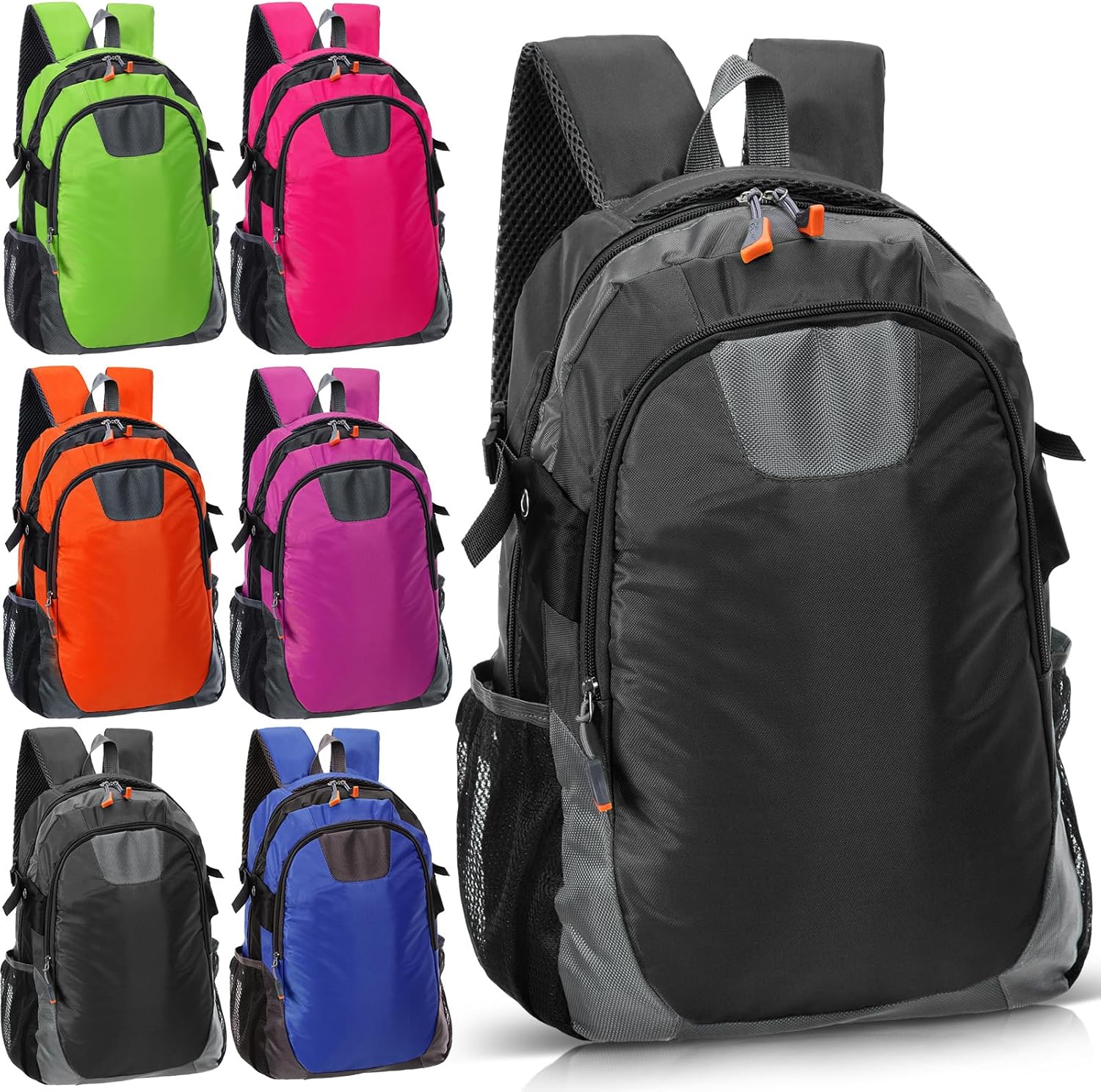 6 Pack 17 Inch School Backpacks Bulk for Students Donation