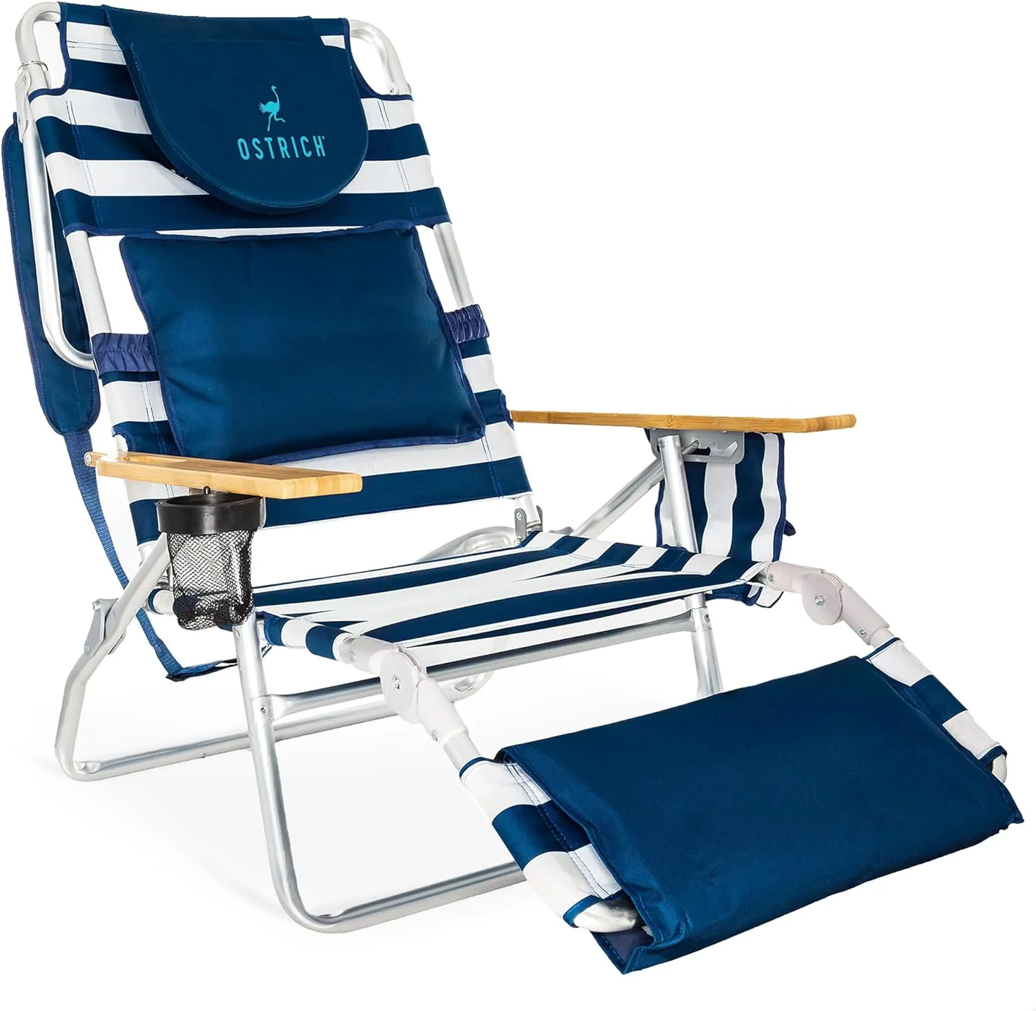 3N1 Lightweight Lawn Beach Reclining Lounge Chair with Footrest
