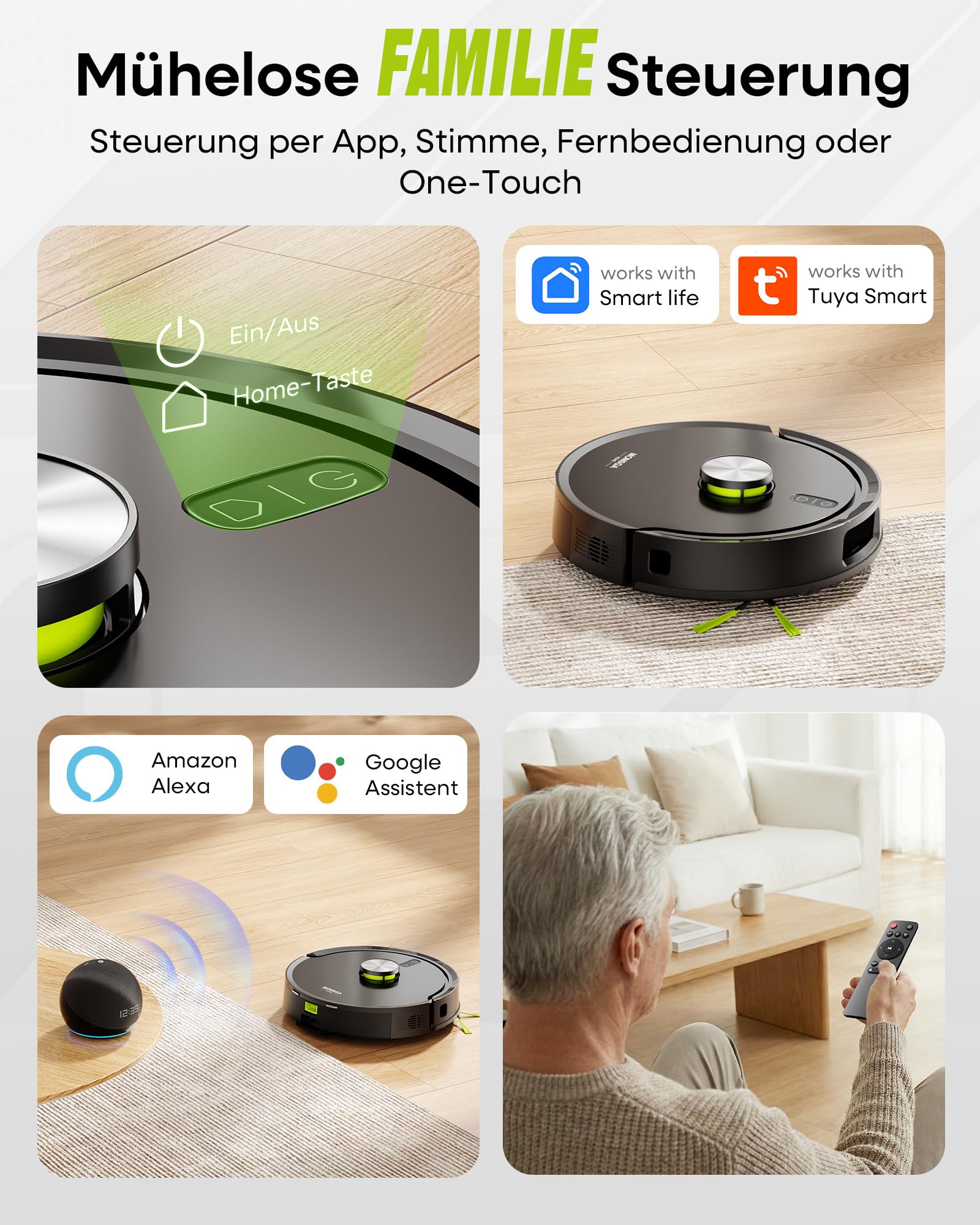 Saugroboter mit Wischfunktion MR7 Pro, 10000PA Saugleistung und 4L Absaugstation, 360° LiDAR Navigation