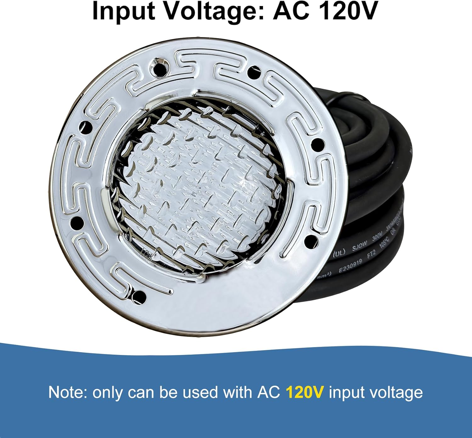 15,2 cm LED-Pool-Lichter für Innenpool, Unterwasser-Schwimmbad-Lichter, geeignet für die meisten 15,2 cm nassen Nischen, AC120 V Spa-Licht für Schwimmbad und Spa, IP68 wasserdicht, weiß