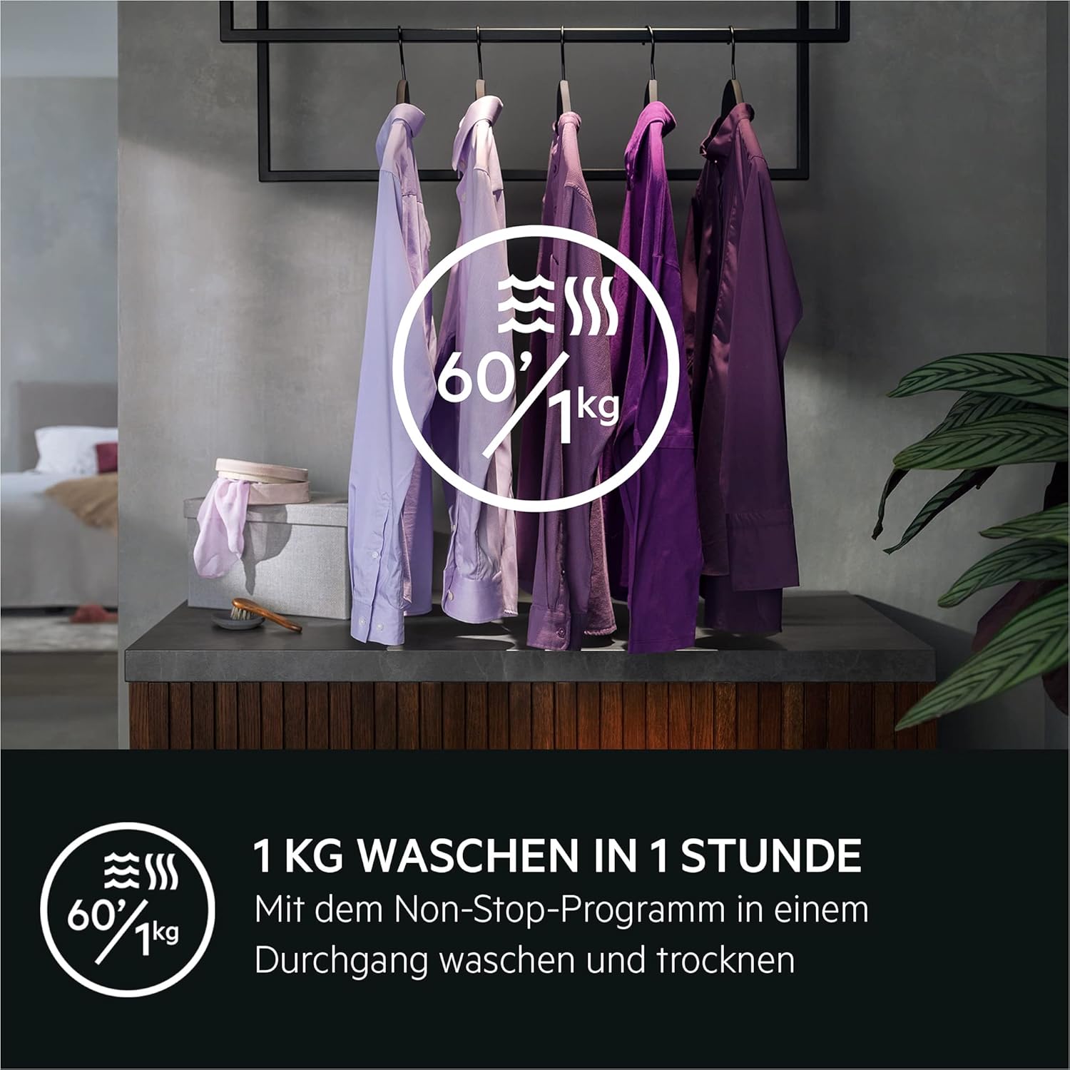 AEG L7WBA60680 Waschtrockner / DualSense - schonende Pflege / 8 kg Waschen / 5 kg Trocknen / D / energiesparend / Mengenautomatik / Nachlegefunktion / ProSteam - Auffrischfunktion / 1600 U/min