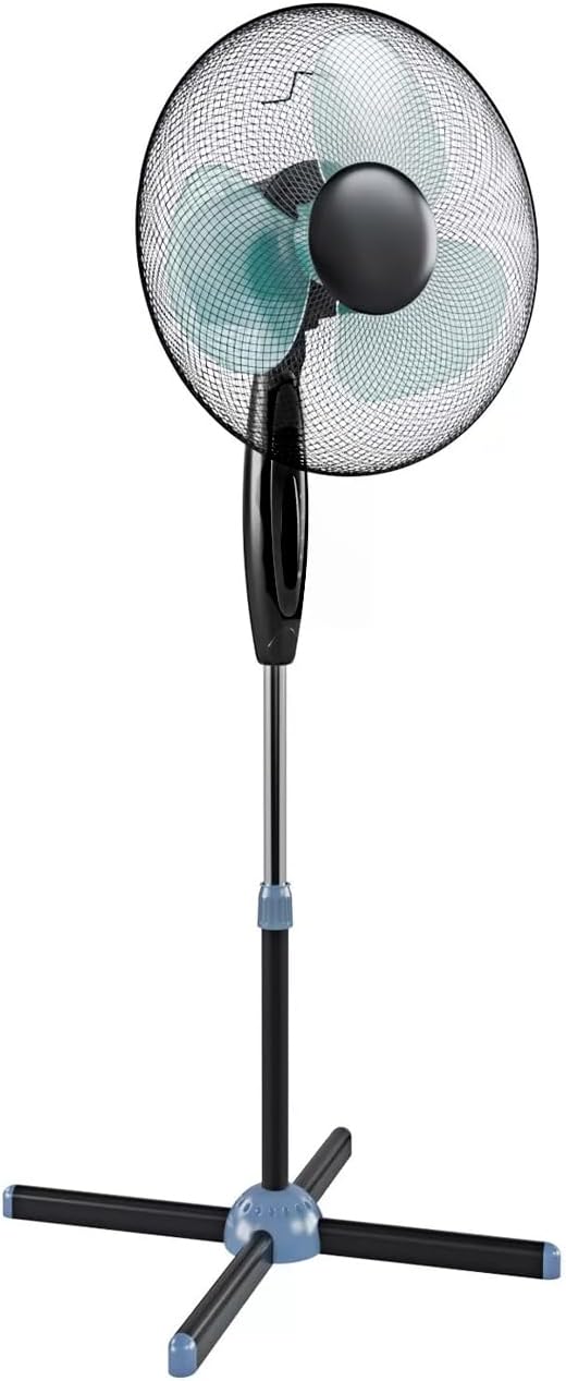 50W Silent Floor Fan - Oscillating, Height and Tilt Adjustable | 3 Speeds Ideal for Home and Office with Cross Floor for Better Stability