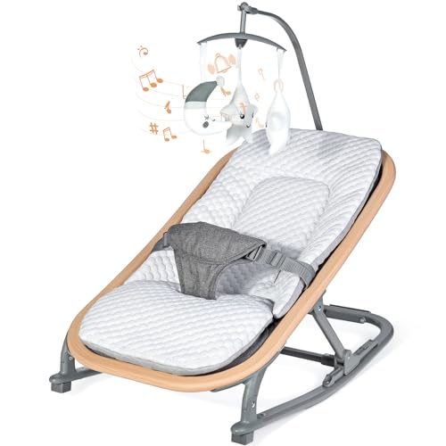 Orzbow Sdraietta Neonati,Portatile Sdraio Neonato con Cuscino Rimovibile,Trasformabile in Dondolo Neonati,Leggero e Pieghevole,Angolo Regolabile,0 9 Mesi,Max 9.5kg,Grigio Classico : Prima infanzia