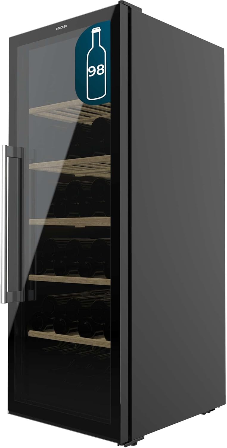 Cecotec Bolero Grandsommelier Duo 57000 Touch Black Integrated Wine Cellar, 57 Bottles, Silent Cooling (38Db) and Led Touch Control Panel