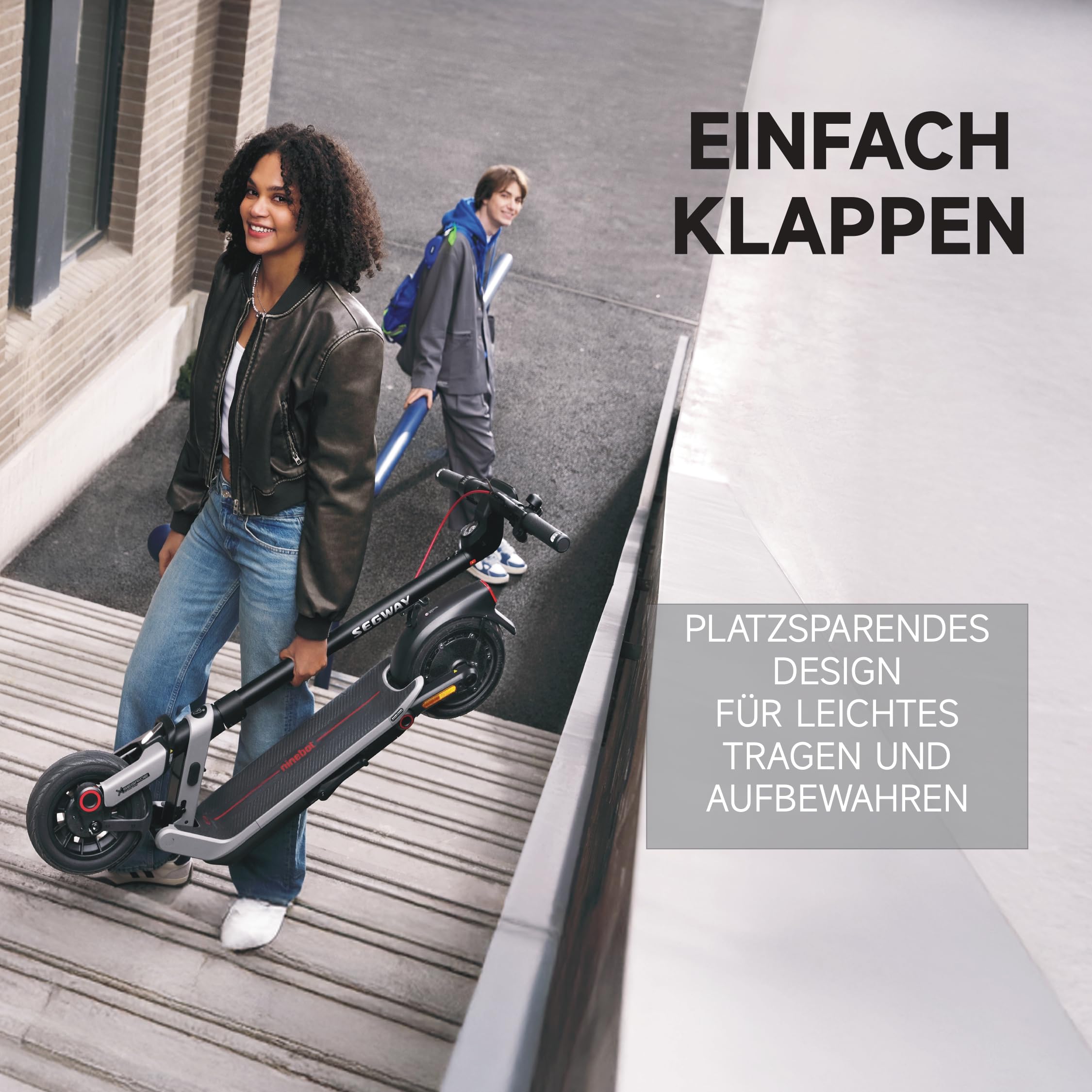 E-Scooter E3 D mit Straßenzulassung 800 W 20 km/h 10-Zoll-Reifen 45 km Reichweite 100 kg Tragkraft IPX5 Federung
